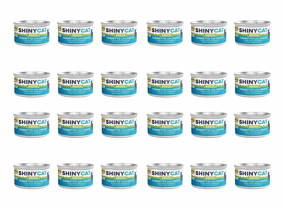 GimCat Shinycat Broth Çipuralı Ton Balıklı Konserve Kedi Maması 70 Gr (24 Adet)