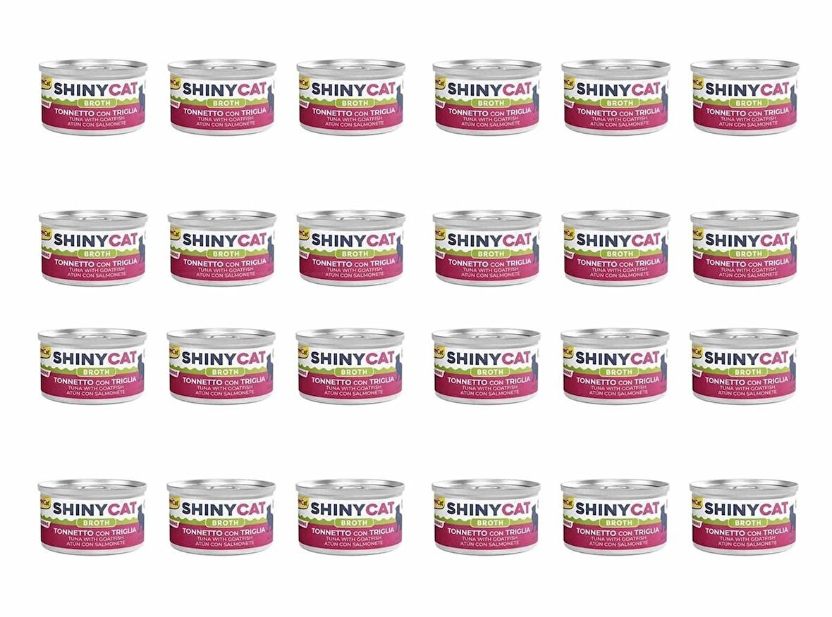 GimCat Shinycat Broth Barbun Balıklı Ton Balıklı Konserve Kedi Maması 70 Gr (24 Adet)