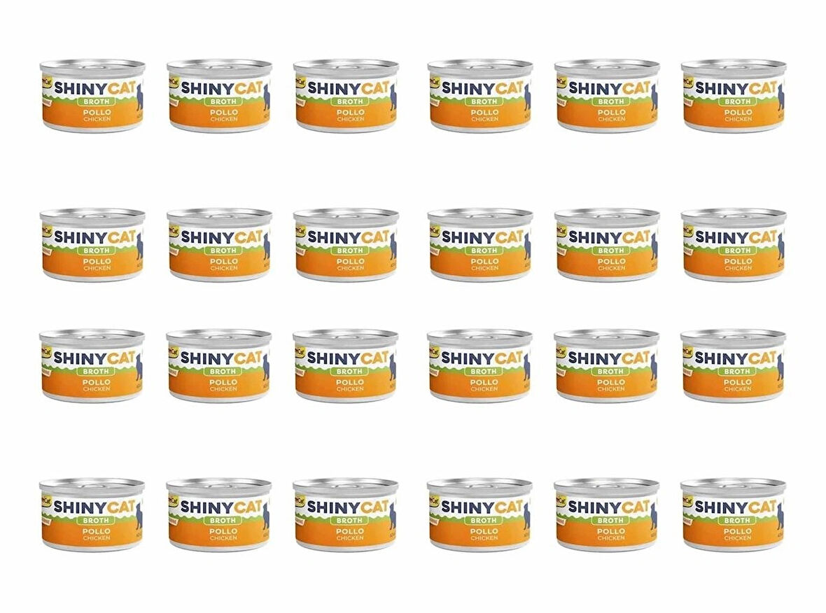 GimCat Shinycat Broth Tavuklu Konserve Kedi Maması 70 Gr (24 Adet)