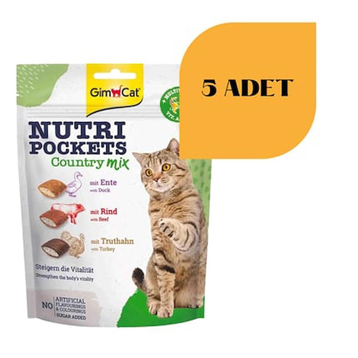 GimCat Nutri Pockets Country Mix Kedi Ödülü 150 g (5 Adet)