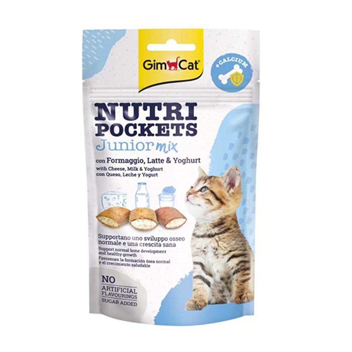 Gimcat Nutri Pockets Peynir - Süt - Yoğurtlu Granül Yetişkin Kedi Ödülü 60 g 