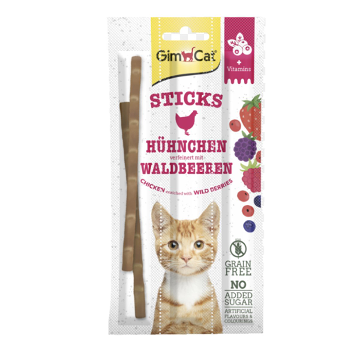 Gimcat Superfood Duo Meyveli - Tavuklu Çubuk Yetişkin Kedi Ödülü 3x5 g 