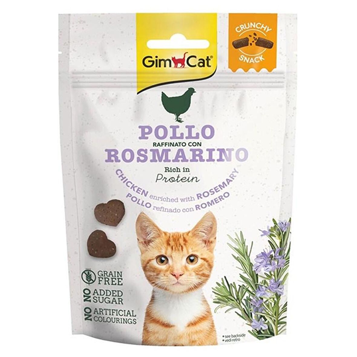 Gimcat Pollo Rosmarino Biberiye - Tavuklu Granül Yetişkin Kedi Ödülü 50 g 