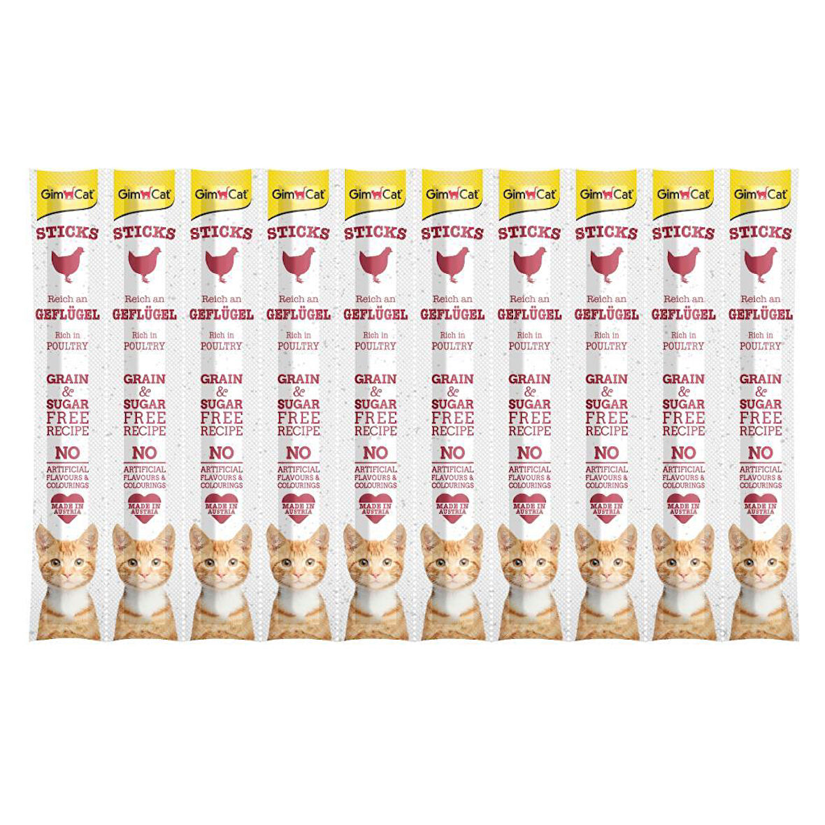 GimCat Sticks Kümes Hayvanı etli Ödül Çubukları 50 gr - 10'lu