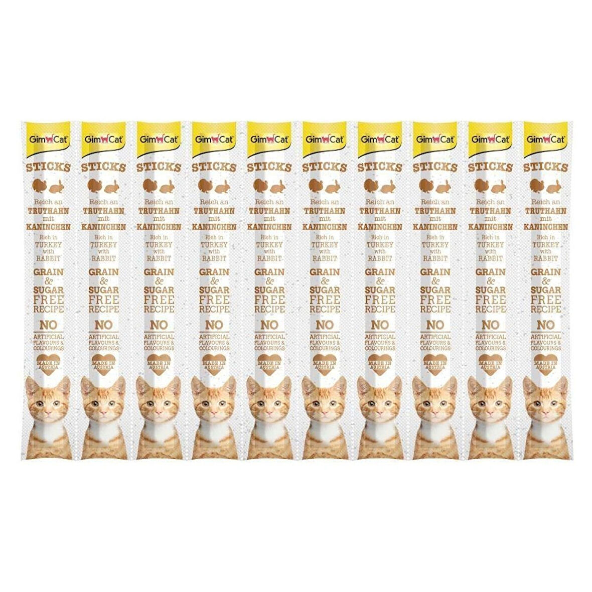 Gimcat Sticks Hindili Ve Tavşanlı Çubuk Kedi Ödülü 5 g (10 Adet)