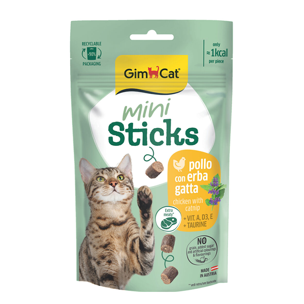 GimCat Mini Sticks Tavuklu ve Catnipli Kedi Ödül Maması 50 gr
