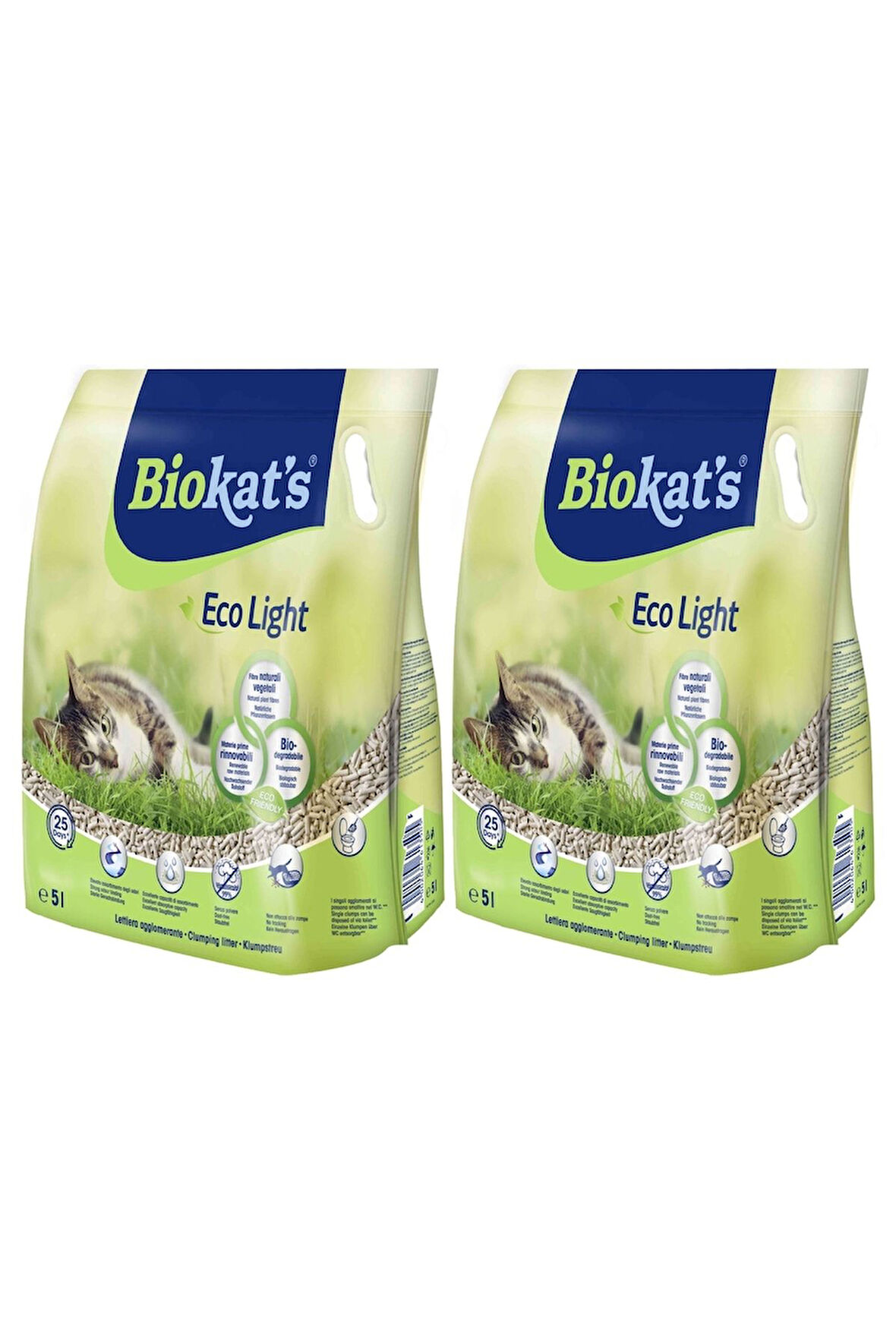 Pelet Kedi Kumu Eco Light 5 Litre 2'li