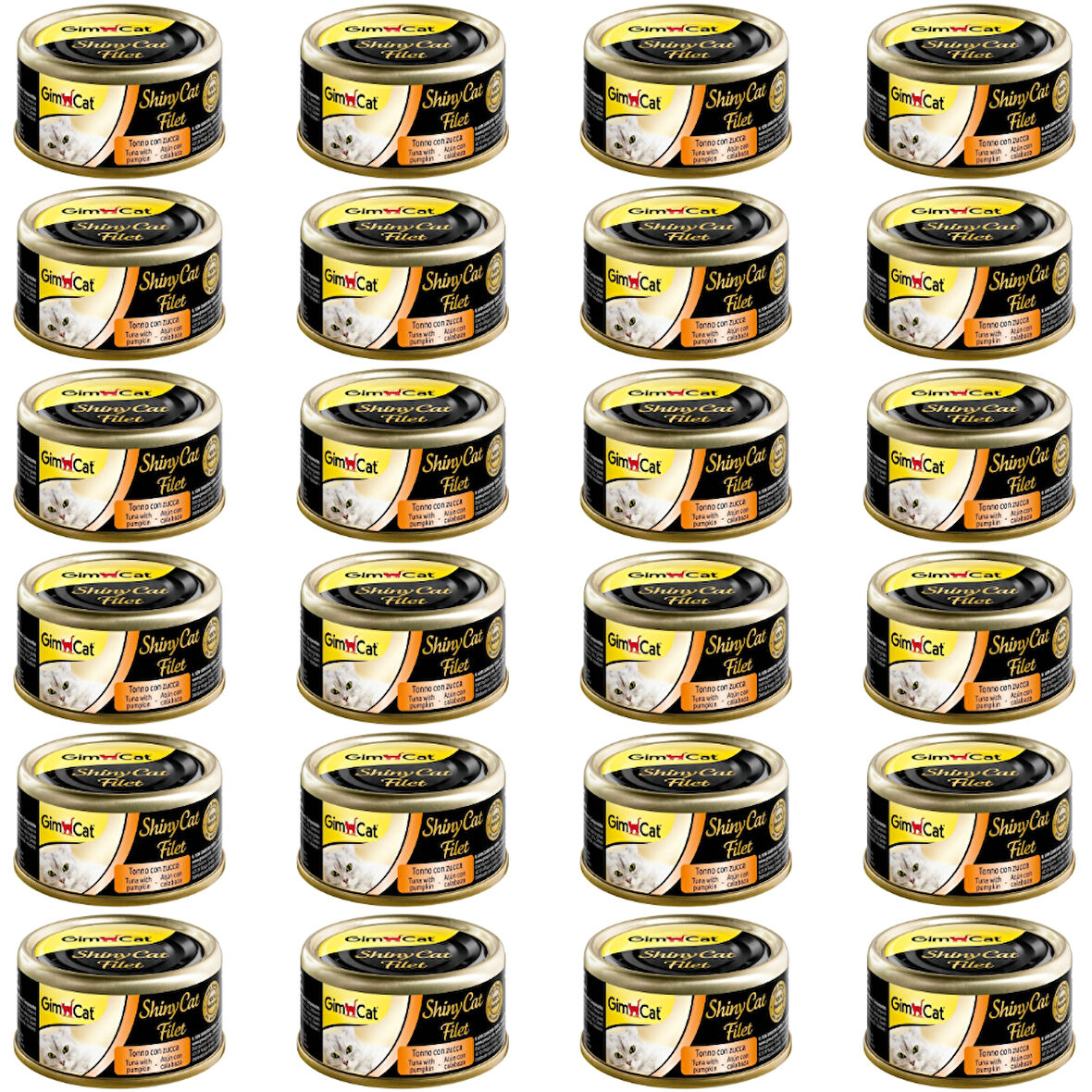 Gimcat Shiny Cat Fileto Tuna Balıklı ve Balkabaklı Yetişkin Kedi Konservesi 70 Gr ( 24 ADET )