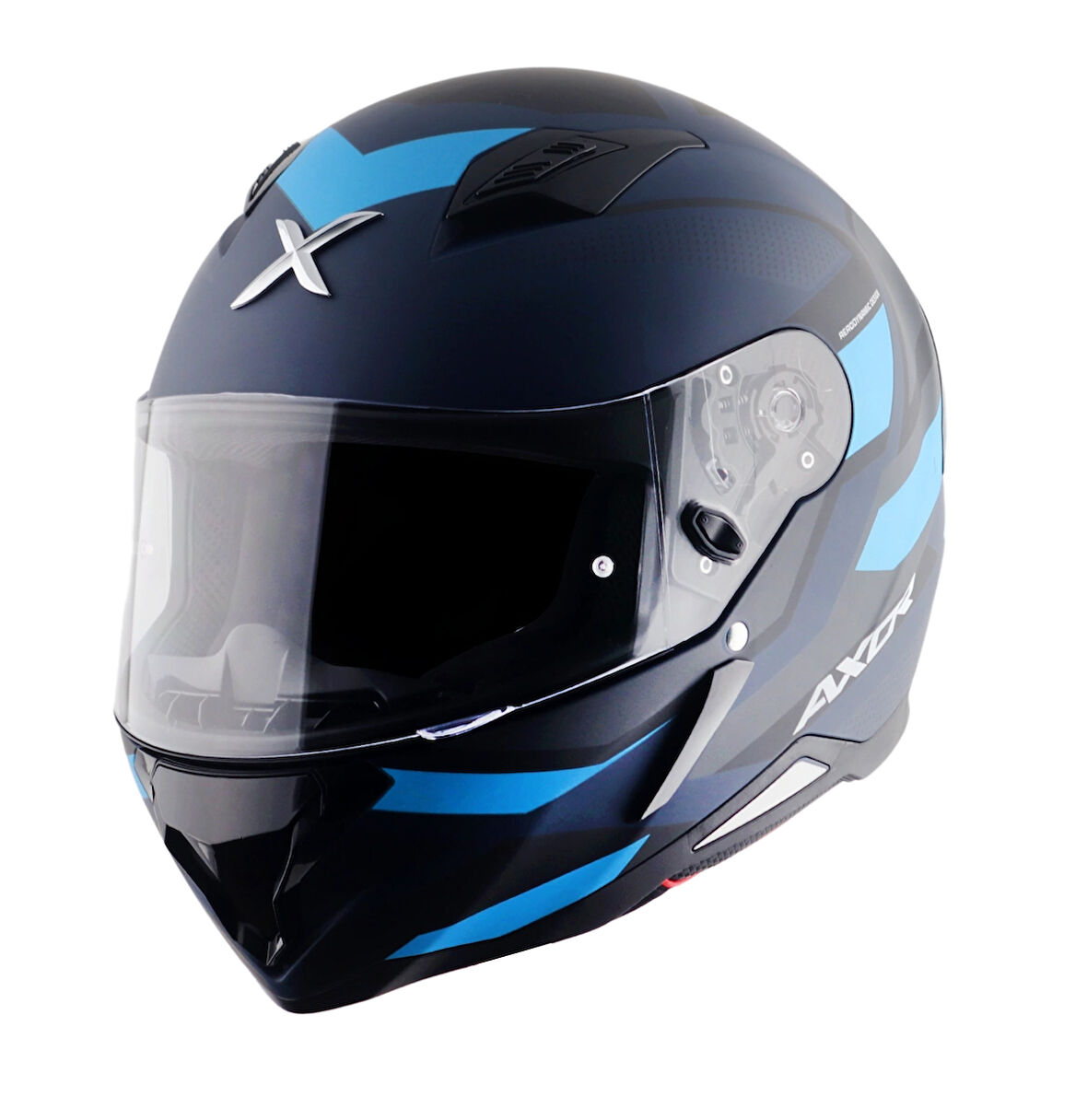 Axor Hunter Cornet Motosiklet Kask Black Blue  MAT