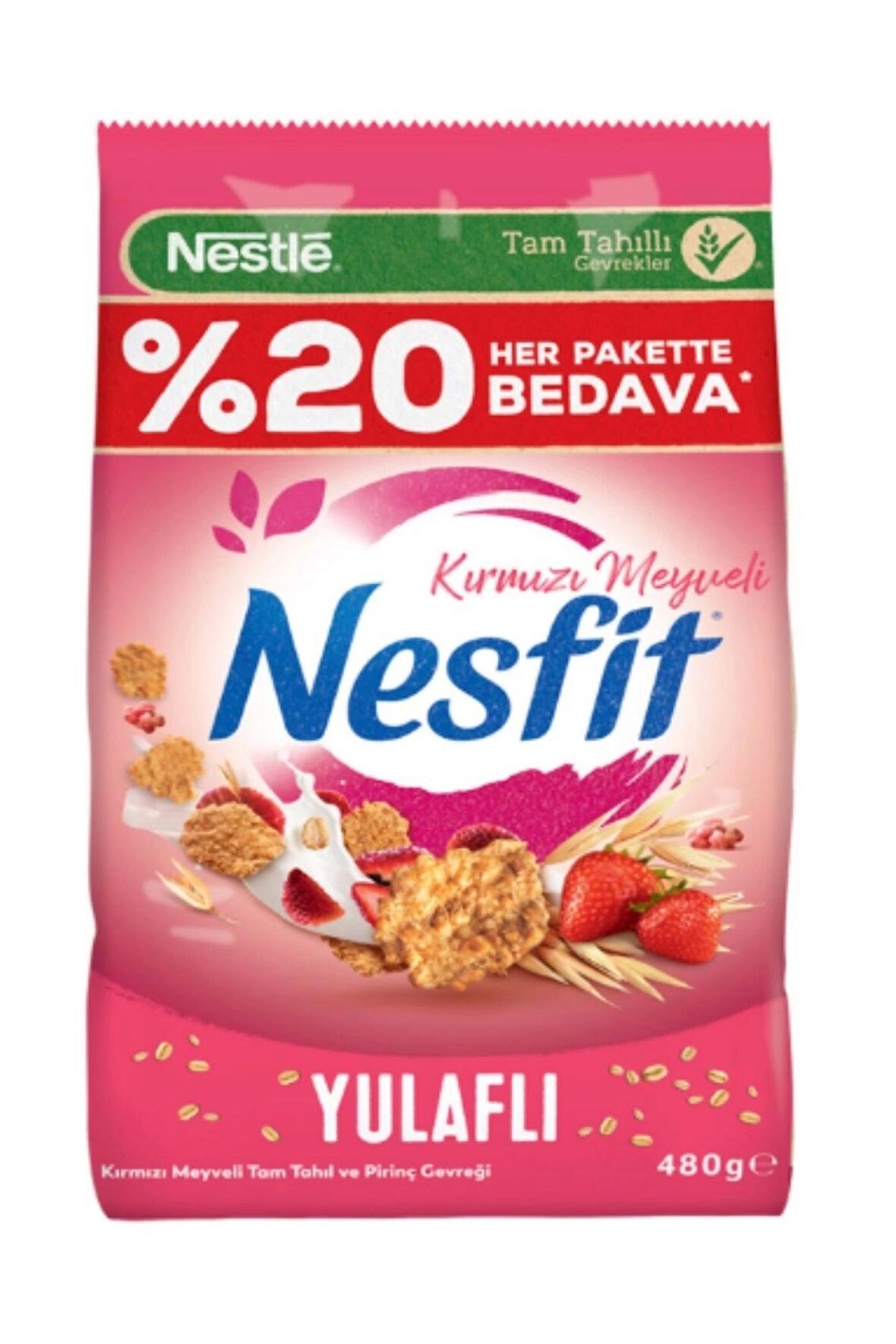 Nesfit Kırmızı Meyveli Gevrek %20 Bedava 400G x 12 Adet