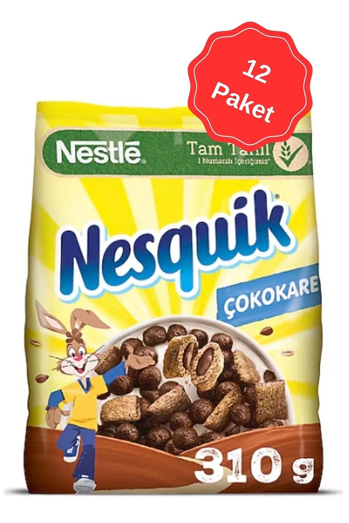 Nesquık Çokokare Kakaolu Tahıl Gevreği 310G x 12 Adet