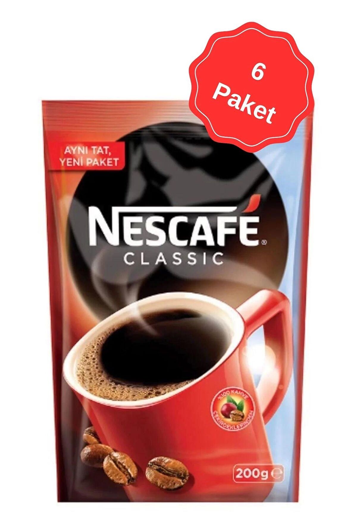 Nescafe Classic Çözünebilir Kahve Ekopaket 200G x 6 Adet