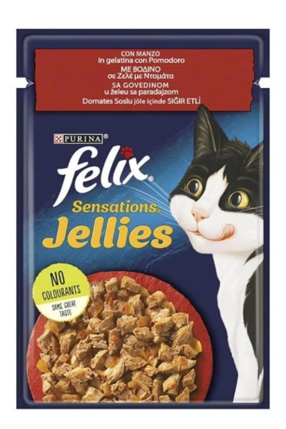 Felix Sensations Sığır Etli Ve Domatesli Yetişkin Yaş Kedi Maması 85 Gr x 26 Lı