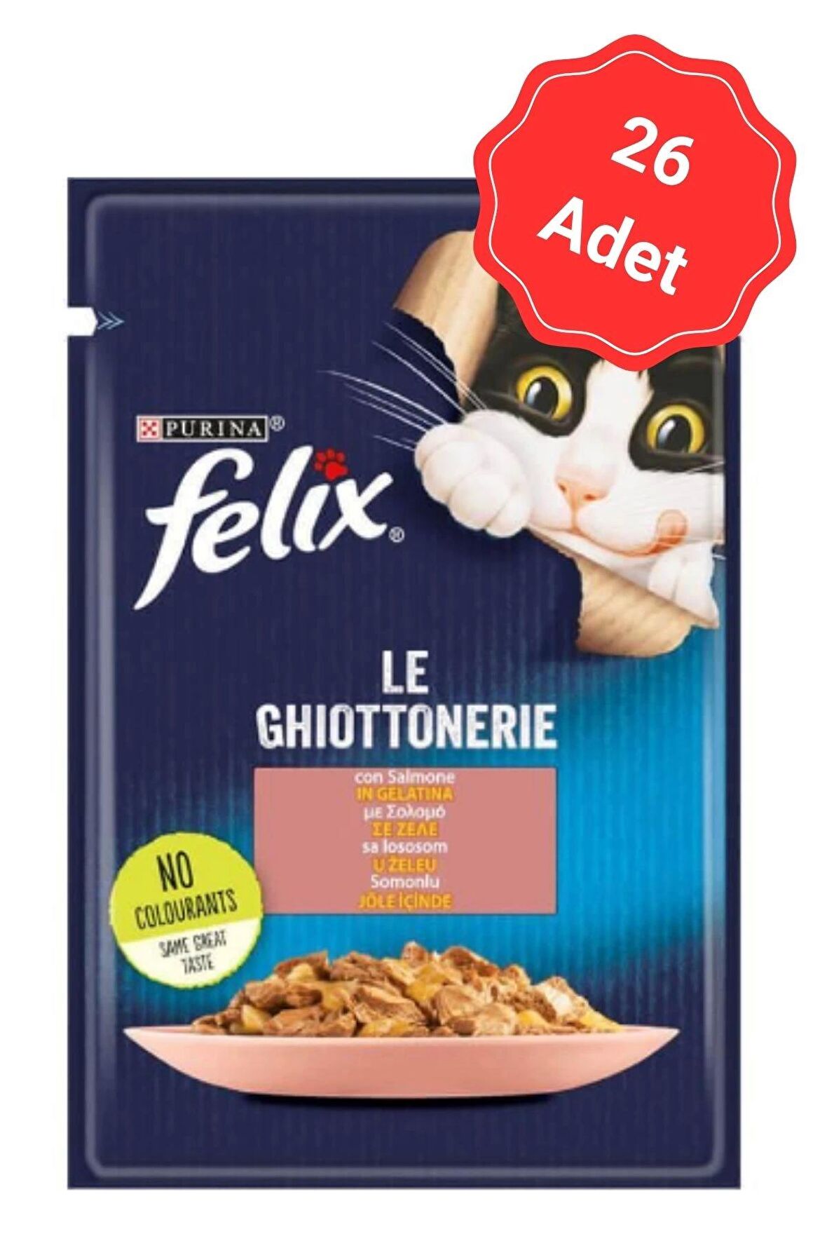 Felix Somonlu Yetişkin Yaş Kedi Maması 85 Gr x 26 Adet