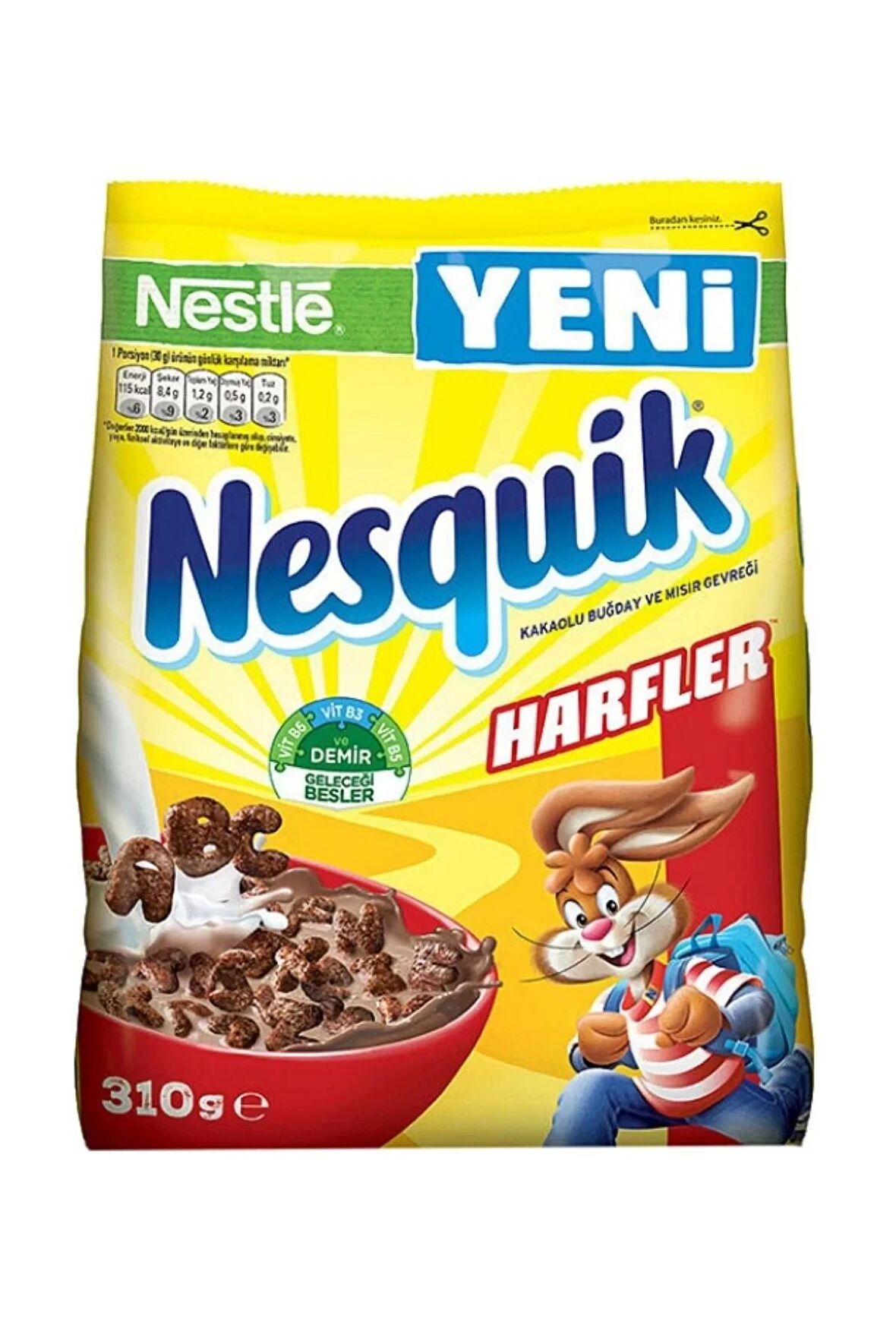 Nesquik Kakaolu Harfli Mısır Gevreği 310G