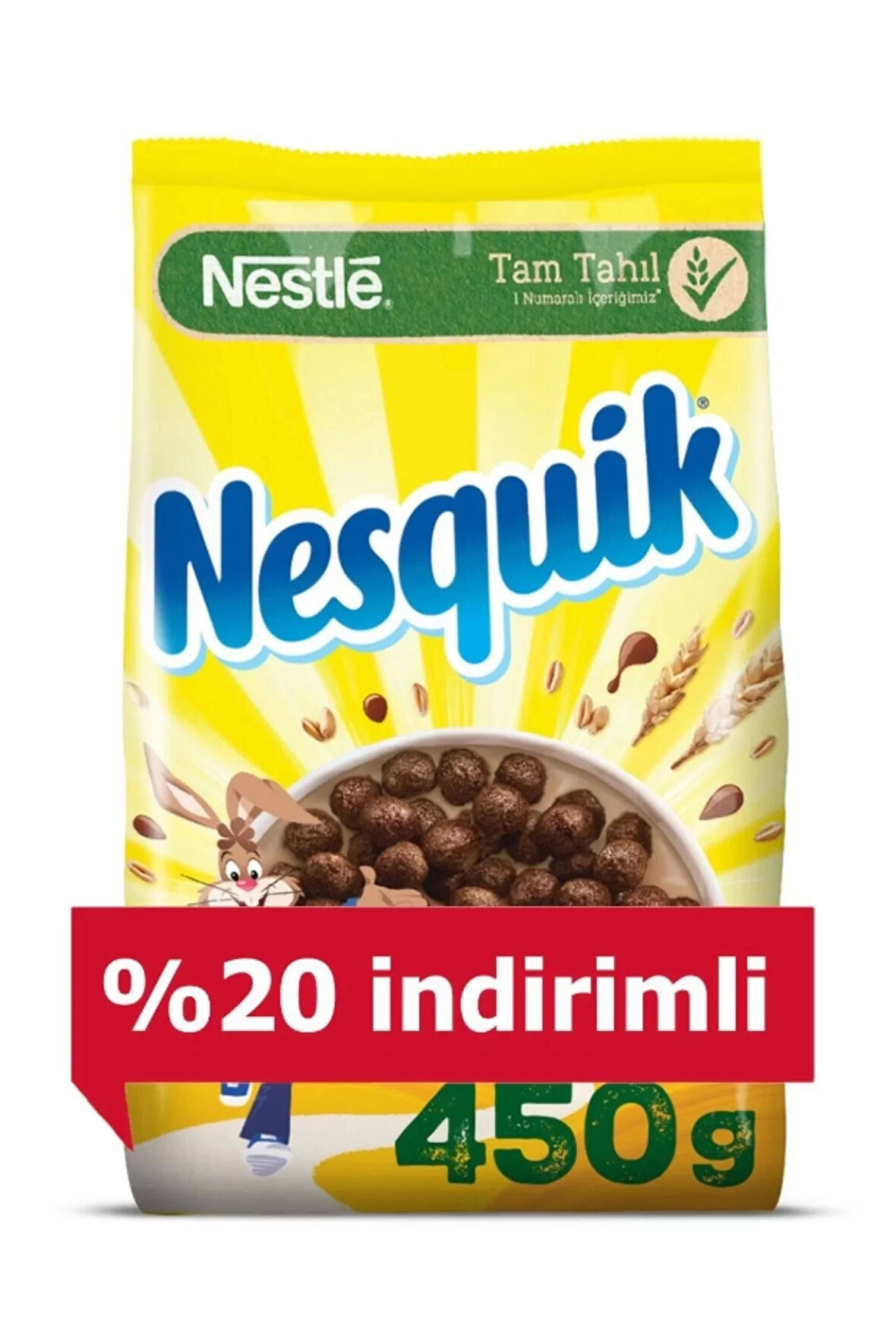 Nesquik Çikolatalı Mısır Gevreği %20 Bedava 450G