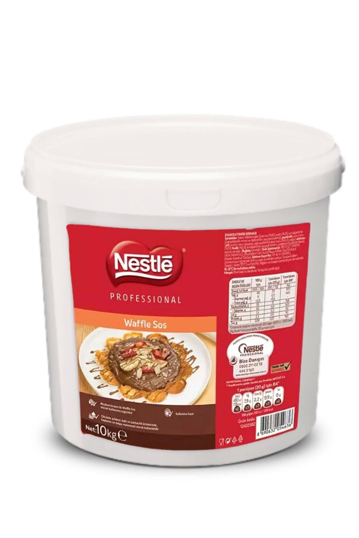 Nestle Professional Waffle Sosu Sütlü 10 Kg (Beyaz Kova)