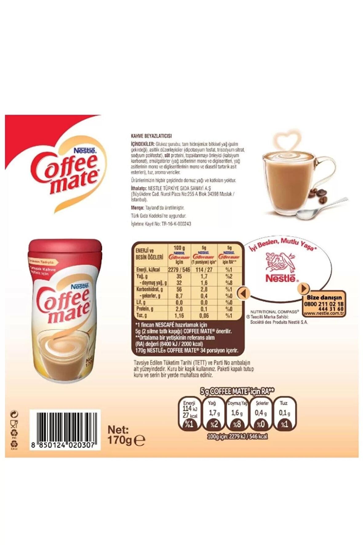 Nestle Coffee Mate Kahve Kreması 170G