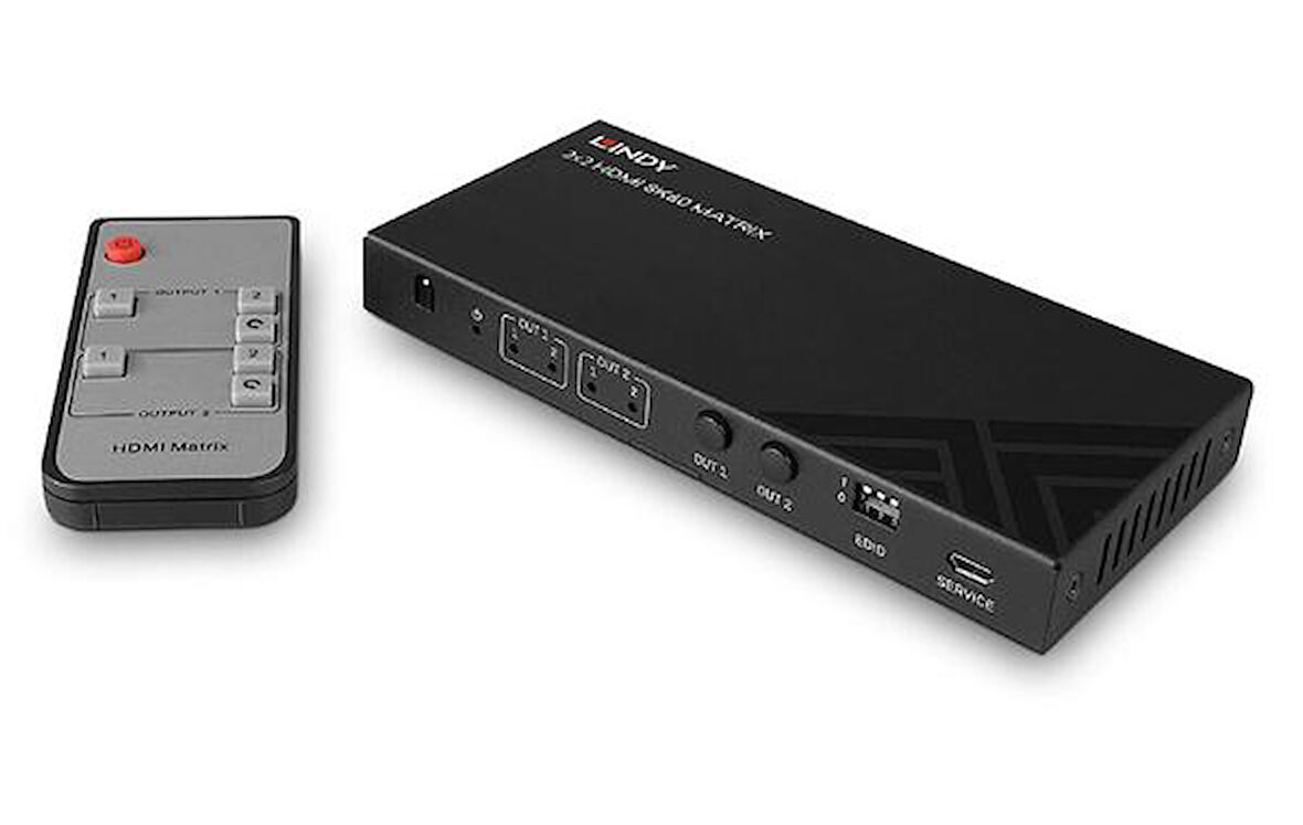 Lindy LIN-38313 2 Giriş 2 Çıkışlı HDMI 8K 60 Matrix HDMI Switch