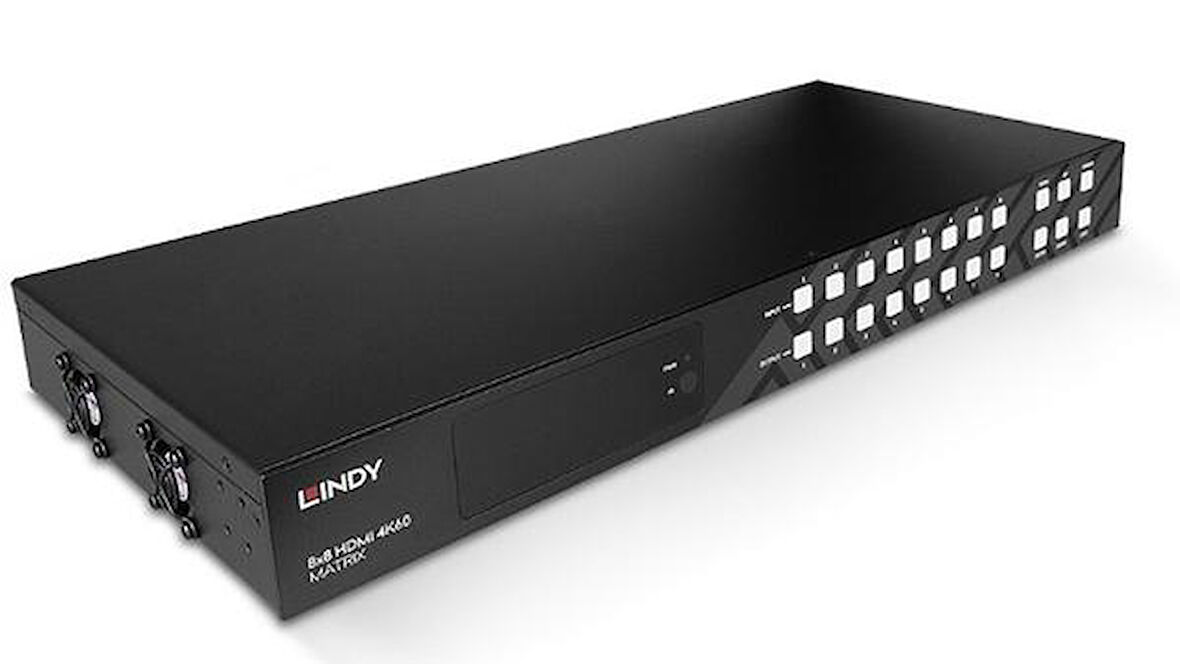 Lindy LIN-38334 8 Port Giriş 8 Port Çıkışlı HDMI 4K 60Hz HDMI Matrix Görüntü Çoklayıcı
