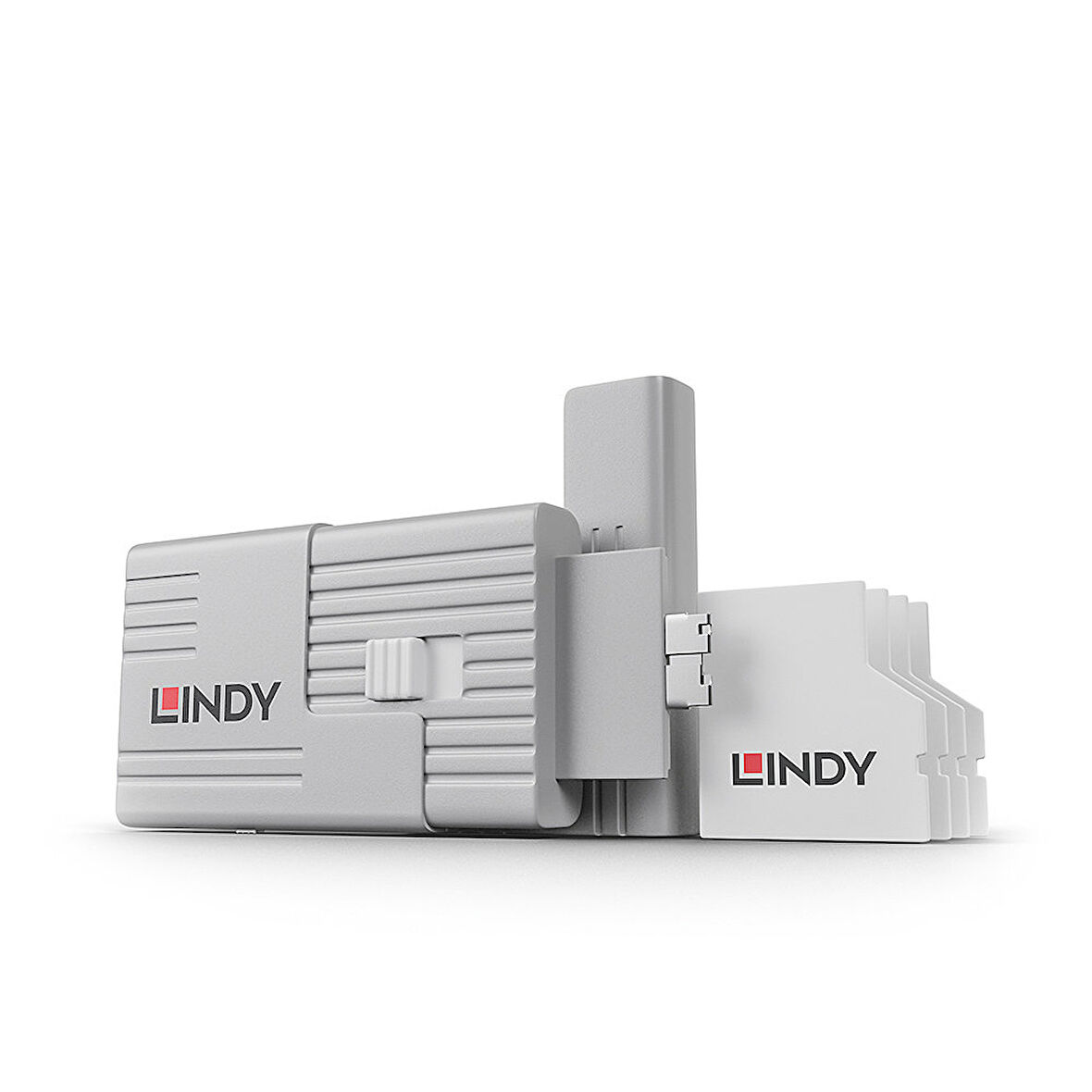 Lindy LIN-40478 4 lü Pket Beyaz SD Port Kilidi ve 1 Adet SD Port Kilit Açma Anahtarı