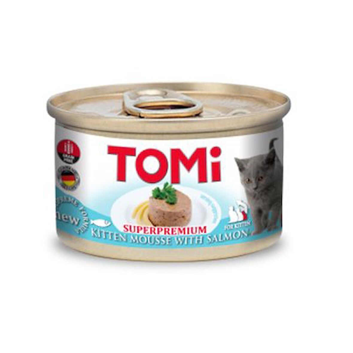 Tomi Kıyılmış Somonlu Tahılsız  Kedi Konservesi 85 Gr