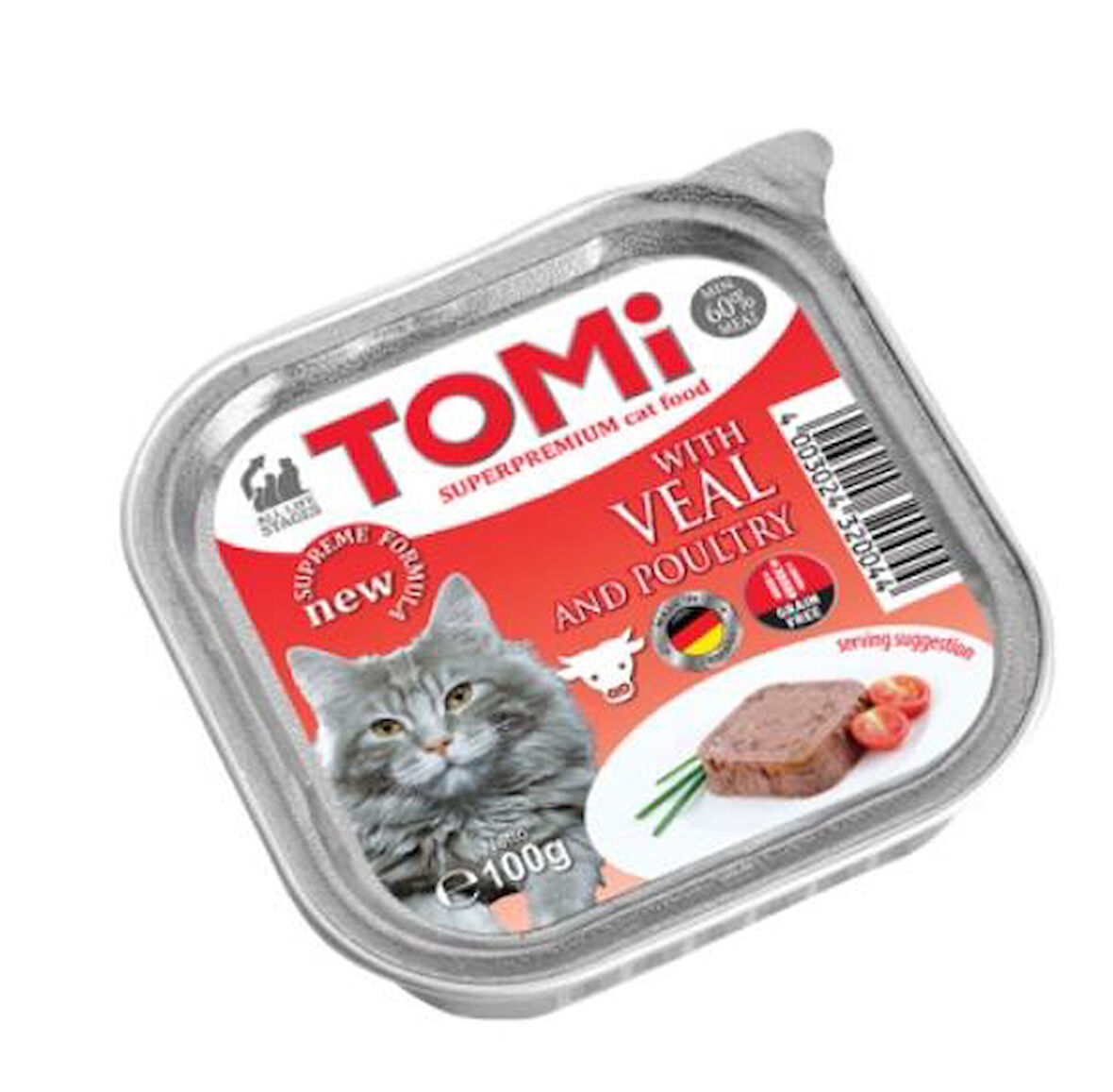 Tomi Pate Dana Etli ve Kümes Hayvanlı Yetişkin Kedi Konservesi 100gr