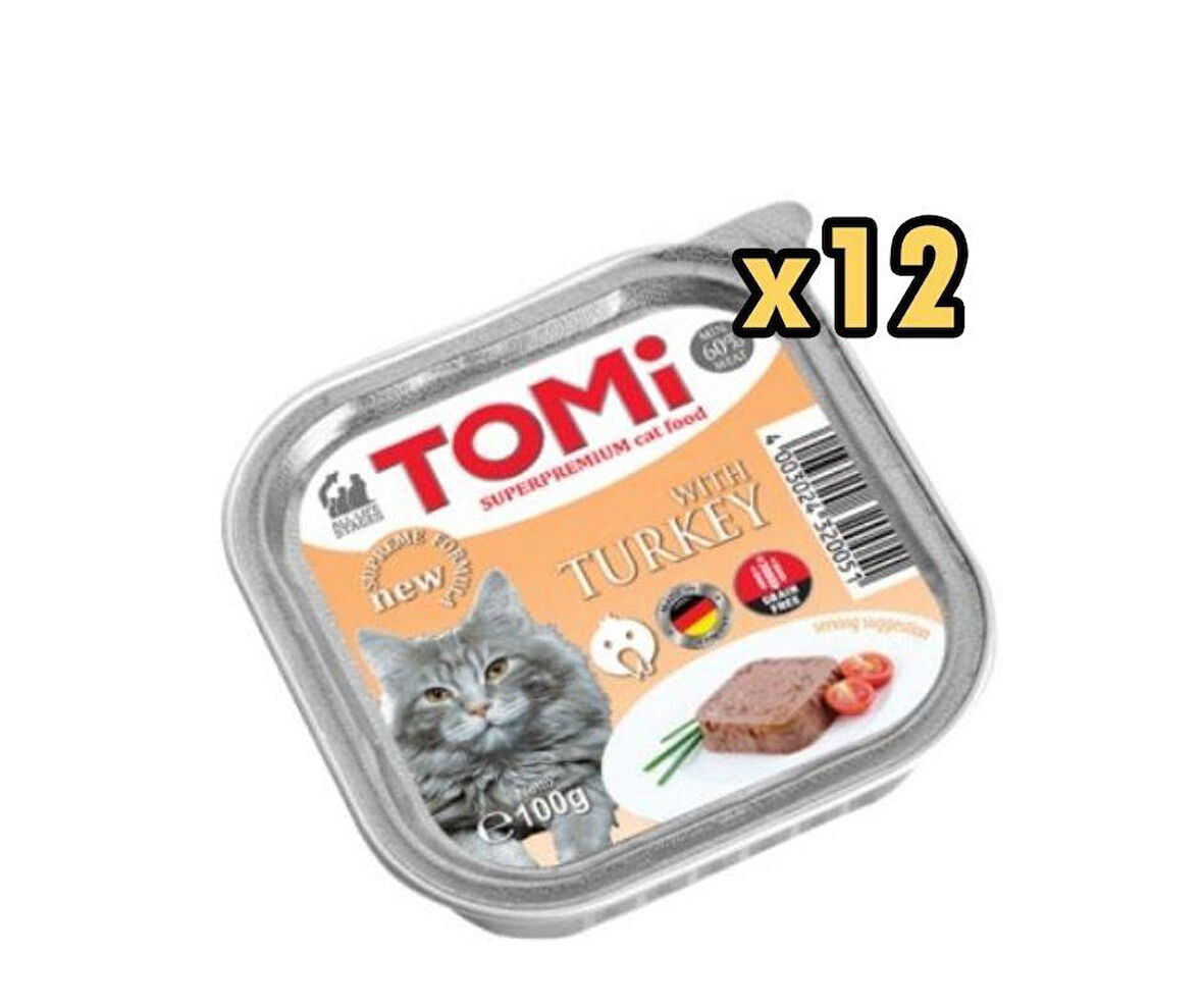 Tomi Pate Hindili Yetişkin Kedi Konservesi 100gr x 12 Adet