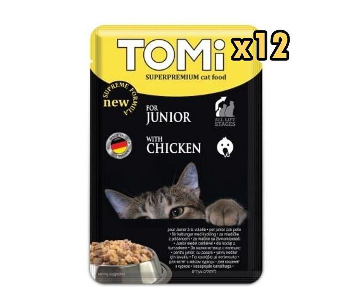 Tomi Pouch Kümes Hayvanlı Yavru Kedi Konservesi 100 Gr x 12 Adet