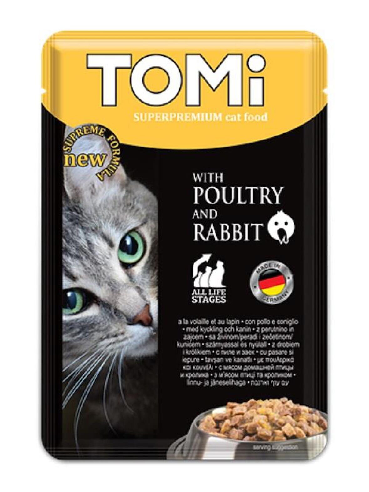 Tomi Premium Pouch Tavşanlı ve Kanatlı Yetişkin Kedi Konservesi 100 gr