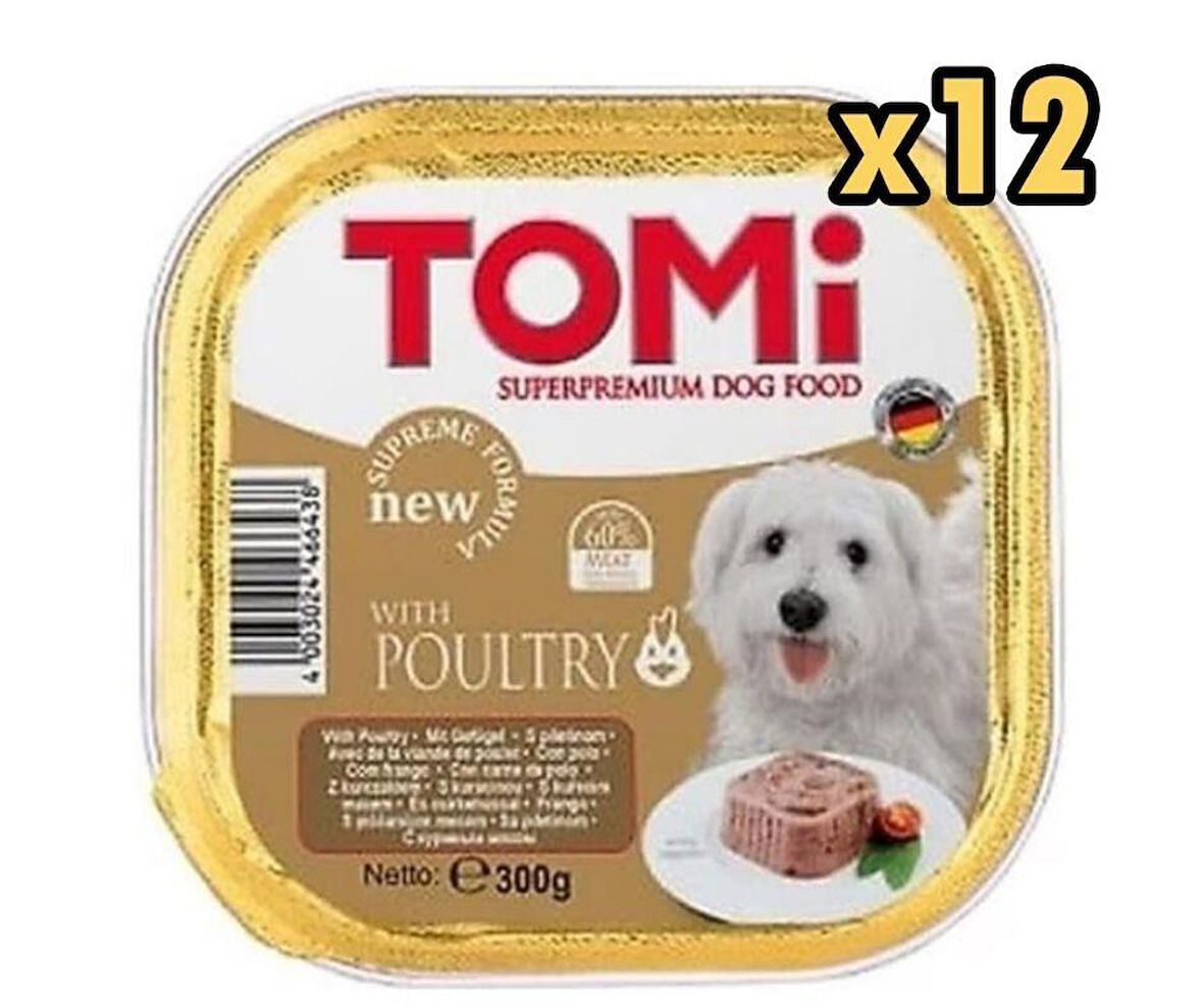 Tomi Pate Kümes Hayvanlı Köpek Konservesi 300 Gr x 12 Adet