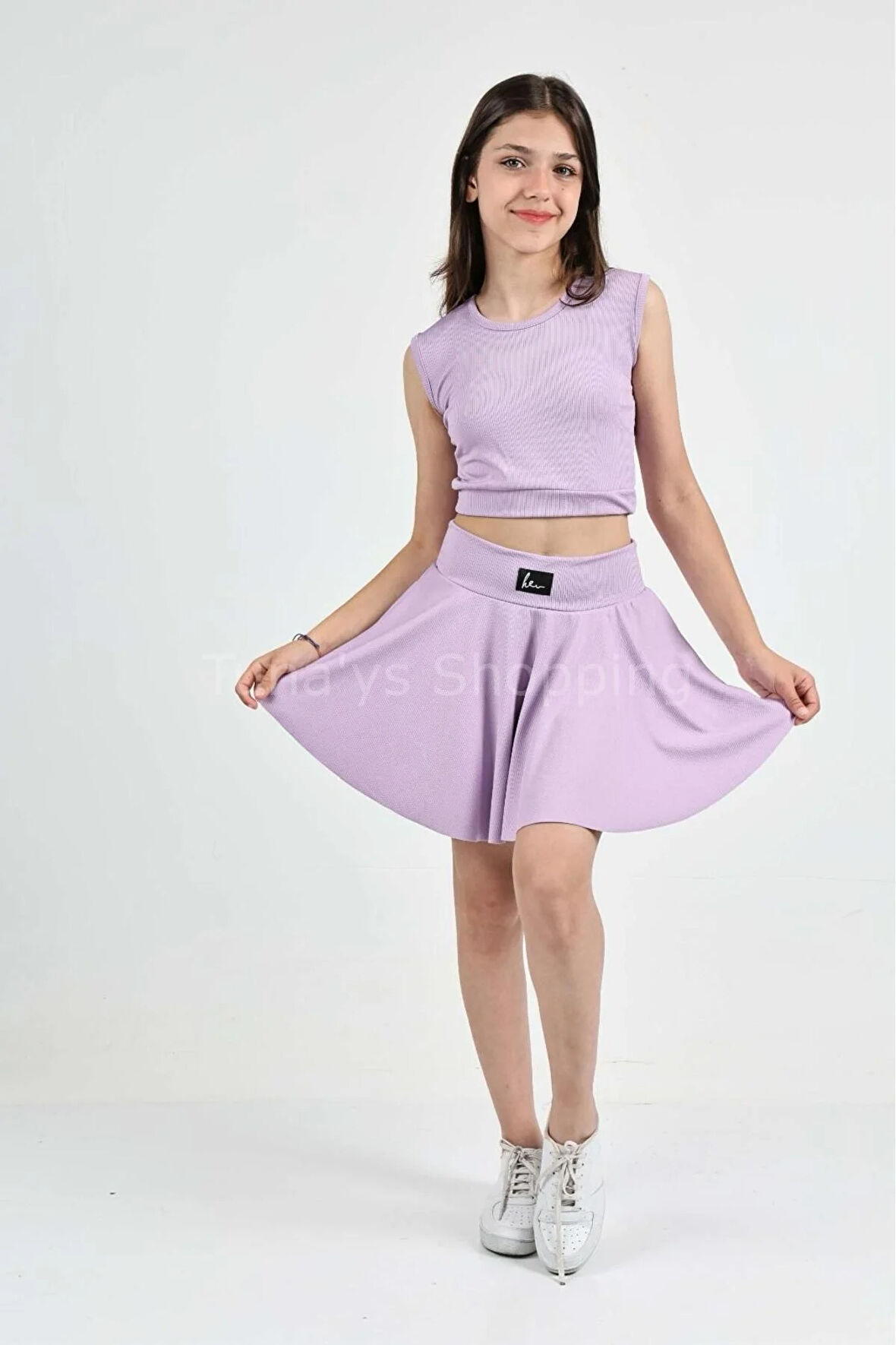 Şort Etekli Crop Body Sıfır Kol Sporcu Takım (RYBYisv5pf)