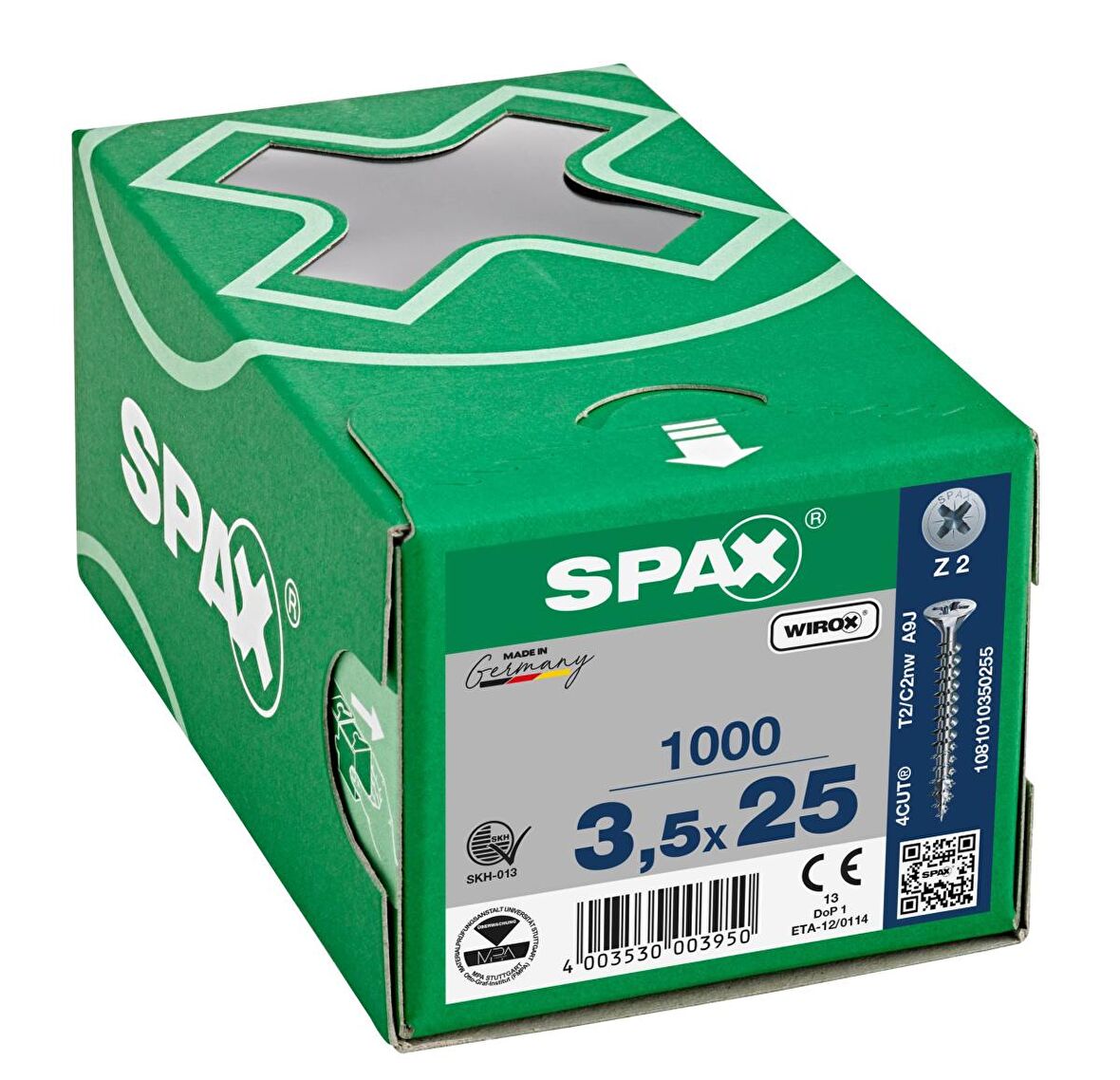 Spax Sunta Vidası 3.5X25 Galv Kaplama (1Pk:1000 Adet)
