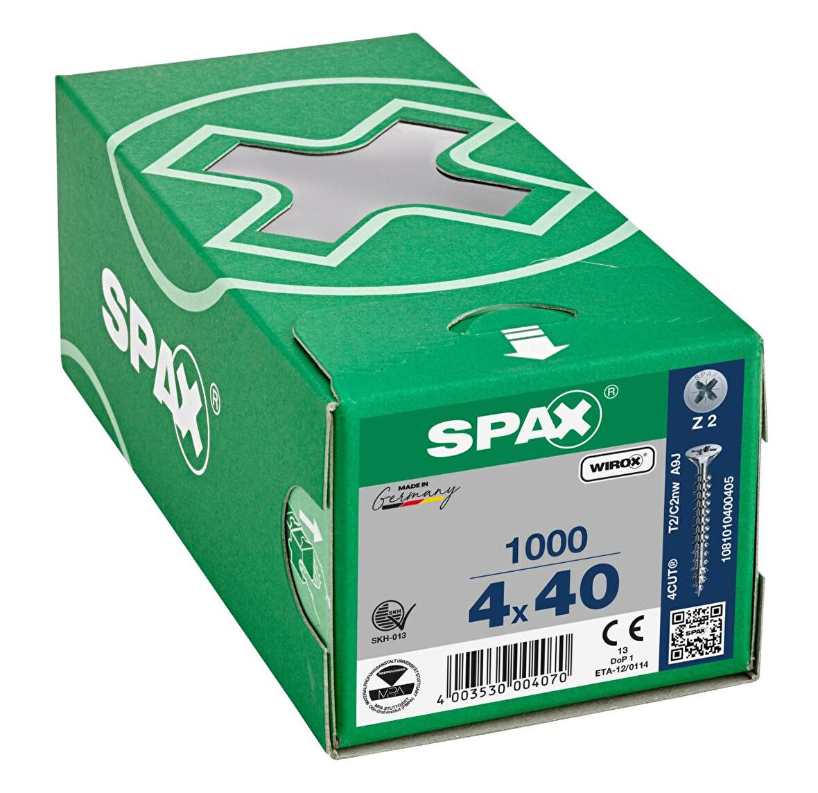 Spax Sunta Vidası 4.0X40 Galv Kaplama (1Pk:1000 Adet)