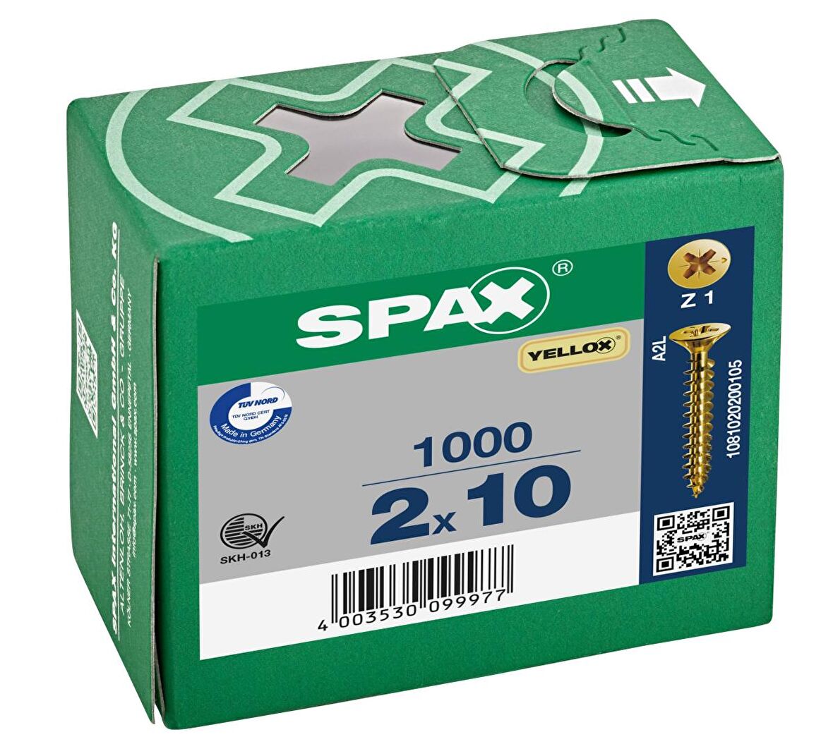 Spax Sunta Vidası 2.0X10 Sarı Kaplama (1Pk:1000 Adet)