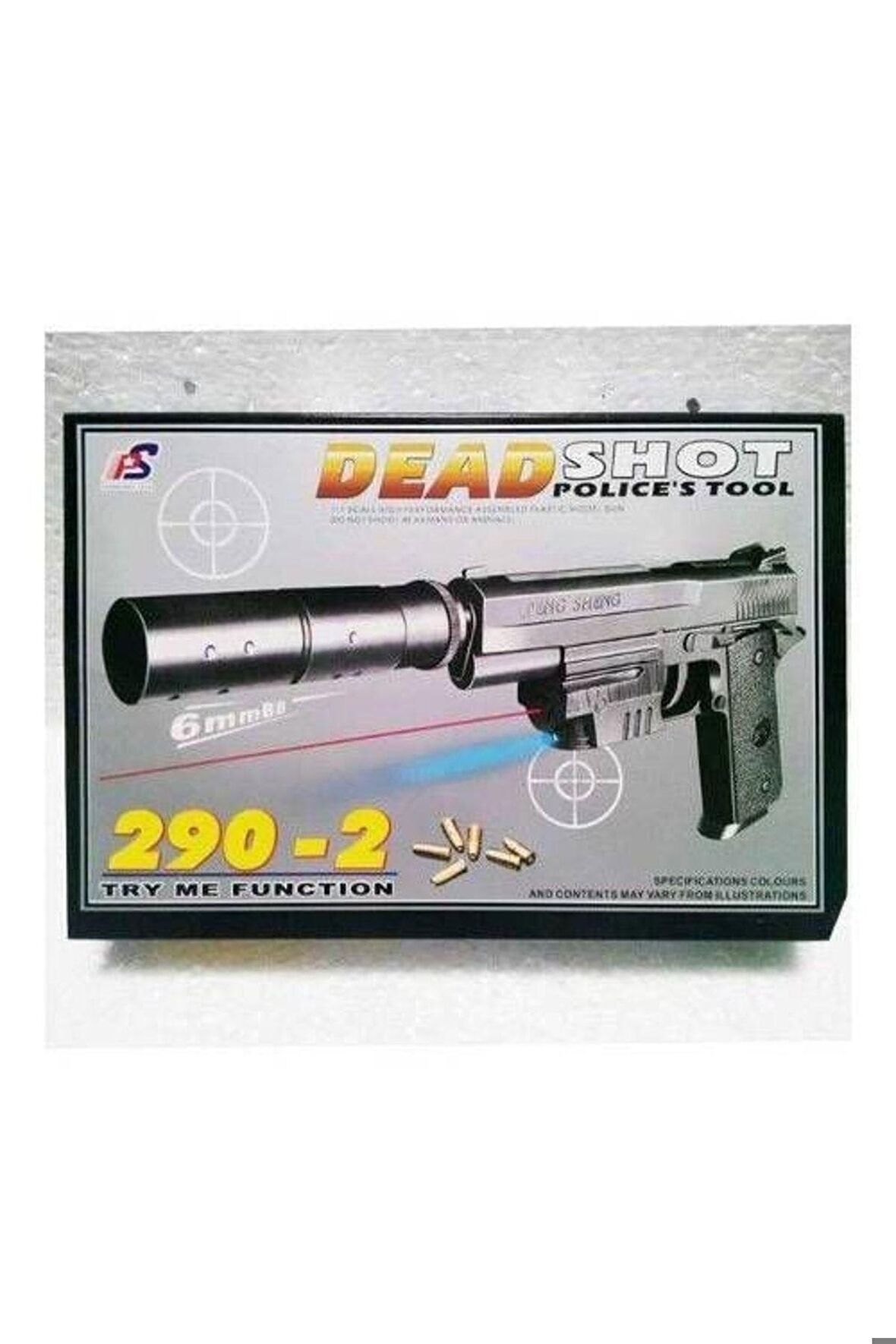Susturuculu Boncuk Atan Silah Oyuncak Boncuk Atan Tabanca Desert Eagle Lazerli Susturuculu 37 Cm