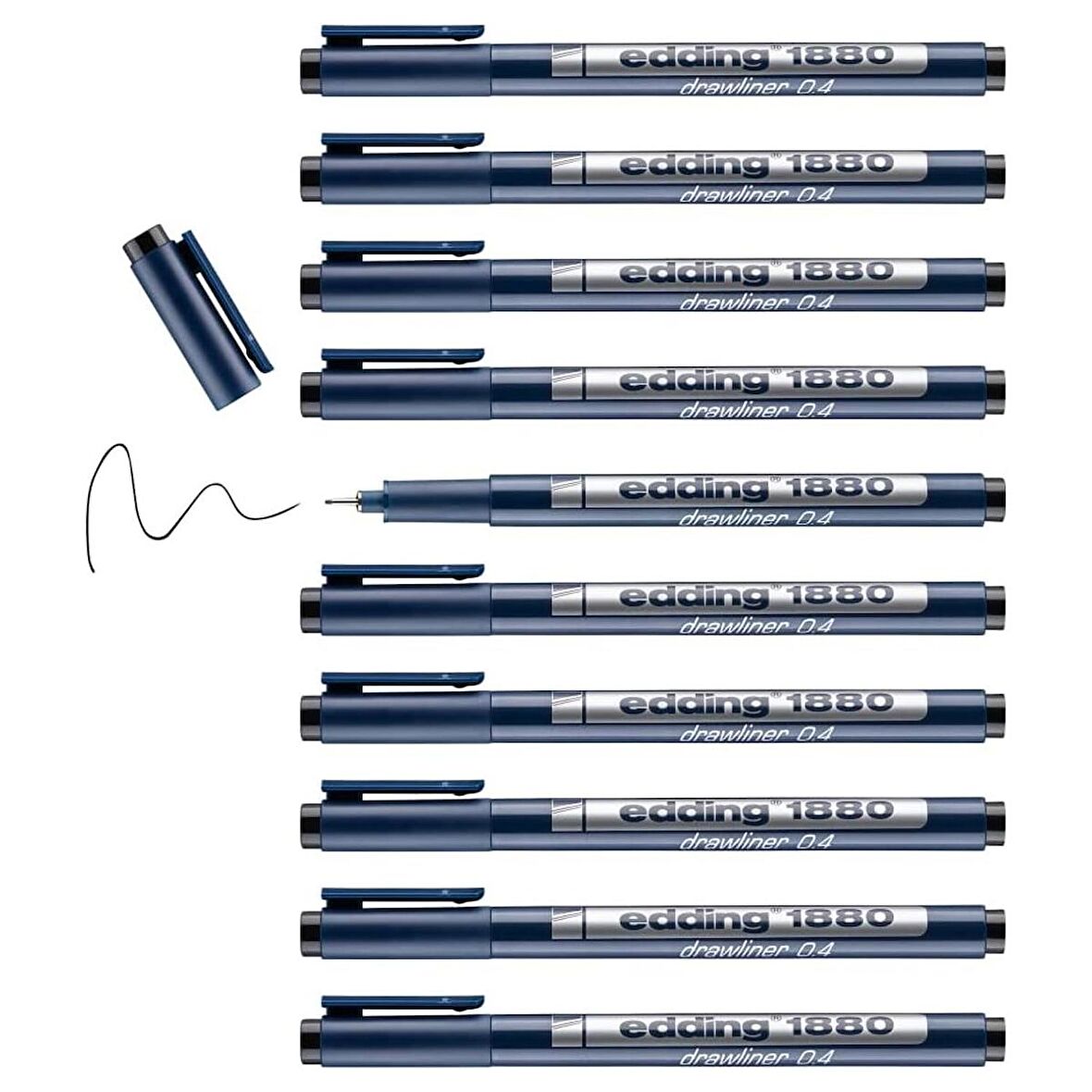 Edding 1880 Teknik Çizim Kalemi 0.4 mm Siyah 10 lu