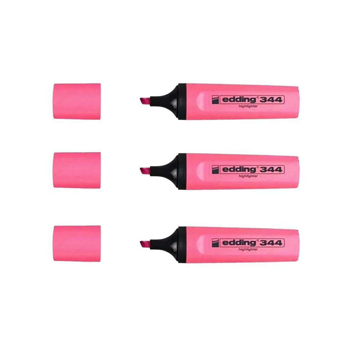 Edding 344 Pembe Fosforlu Kalem 3 Adet