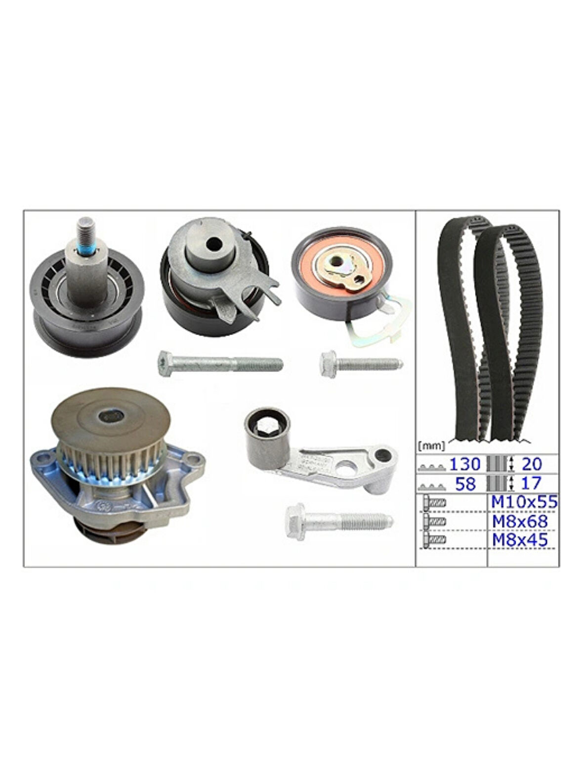 INA Su Pompası + Triger Kayışı Seti (530 0089 31) | VW, Audi, Seat, Skoda Uyumlu