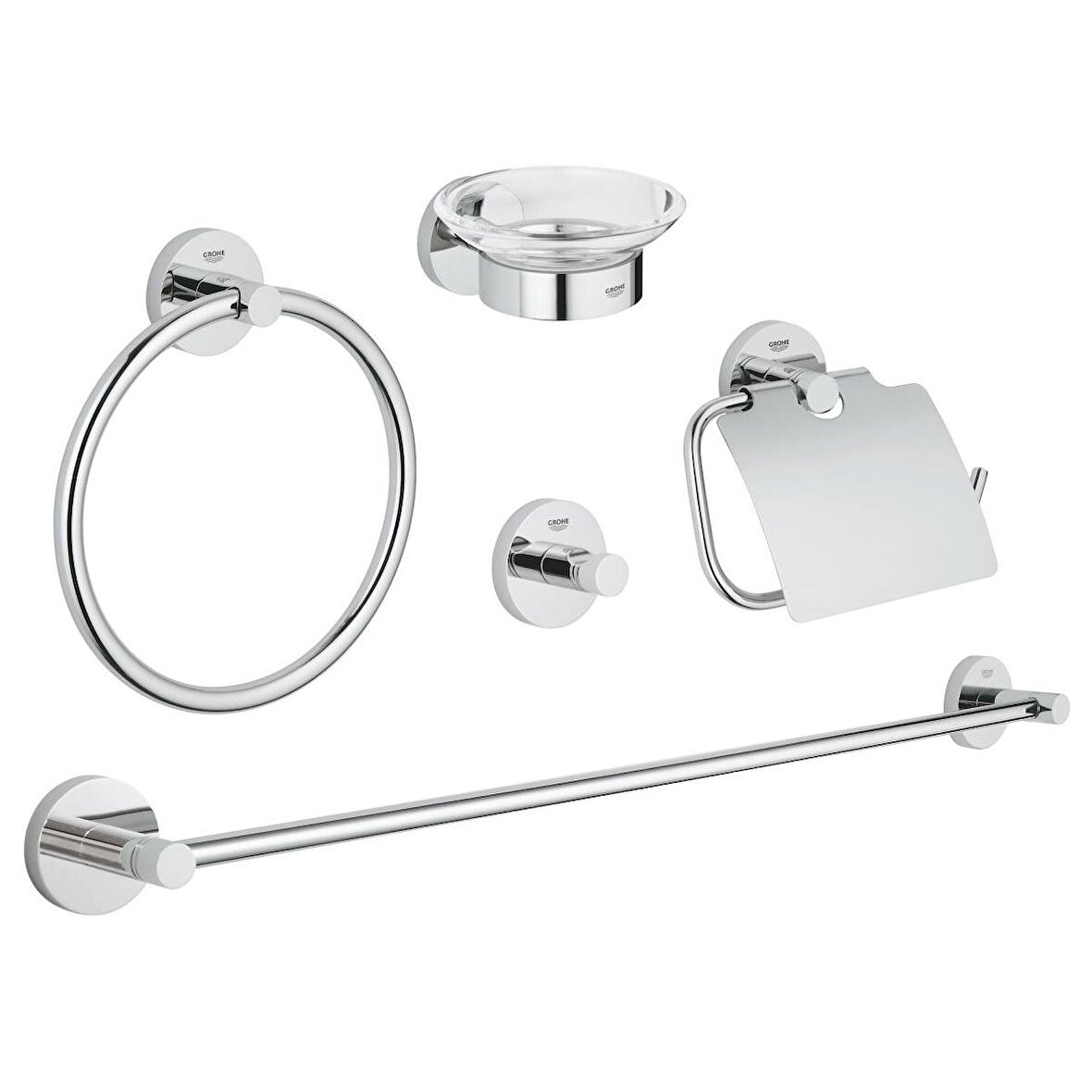 Grohe Essentials 5'li Banyo Aksesuar Seti Krom - 40344001