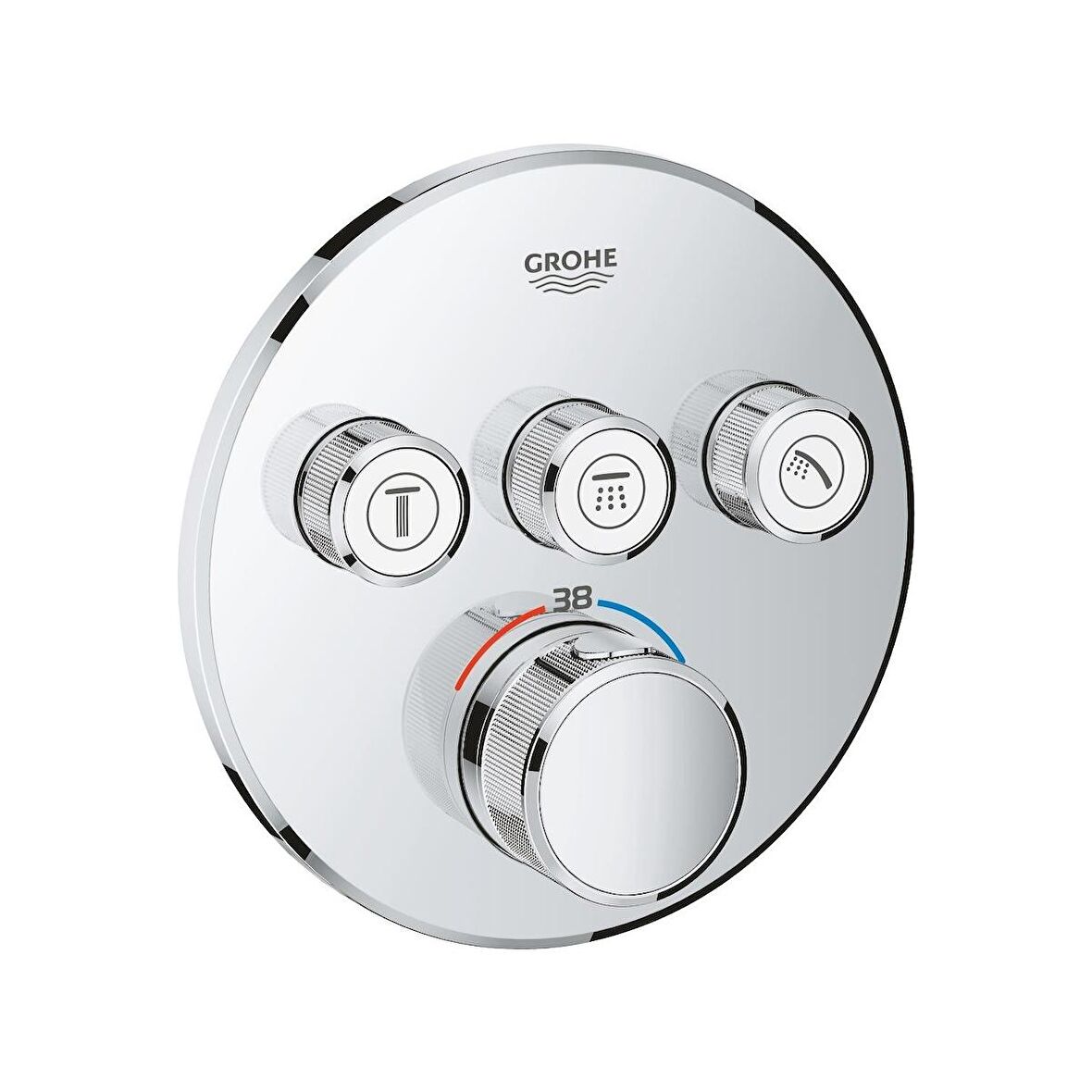 Grohe SmartControl Üç Yollu Yön Değiştiricili Ankastre Termostatik Duş Bataryası - 29121000