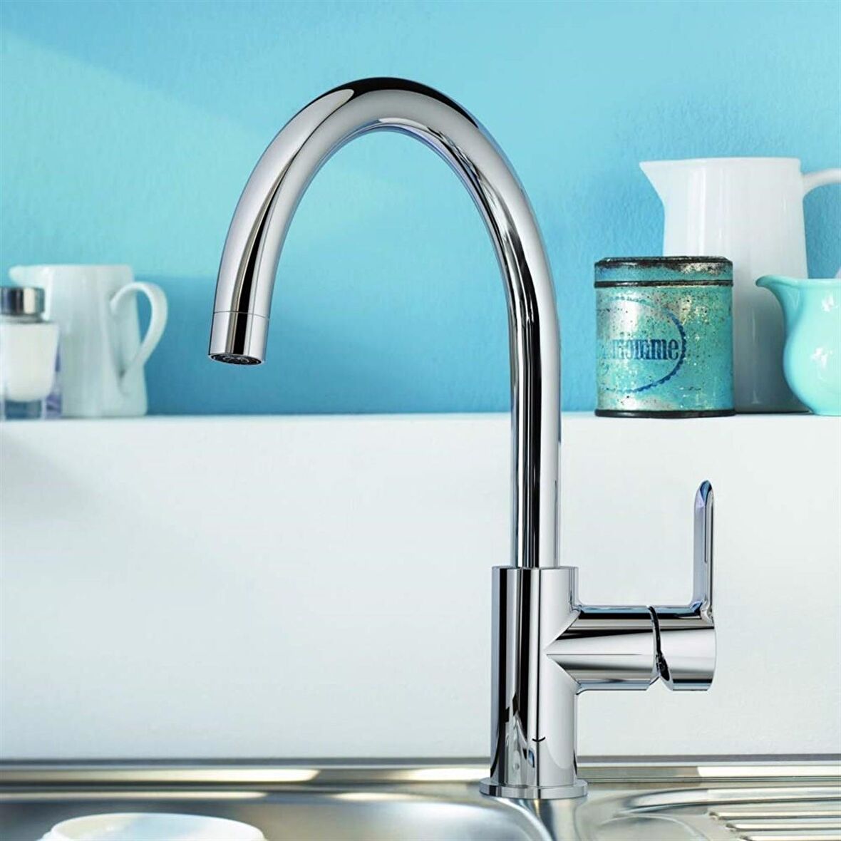 Grohe Bauedge Tek Kumandalı Eviye Bataryası 31367001