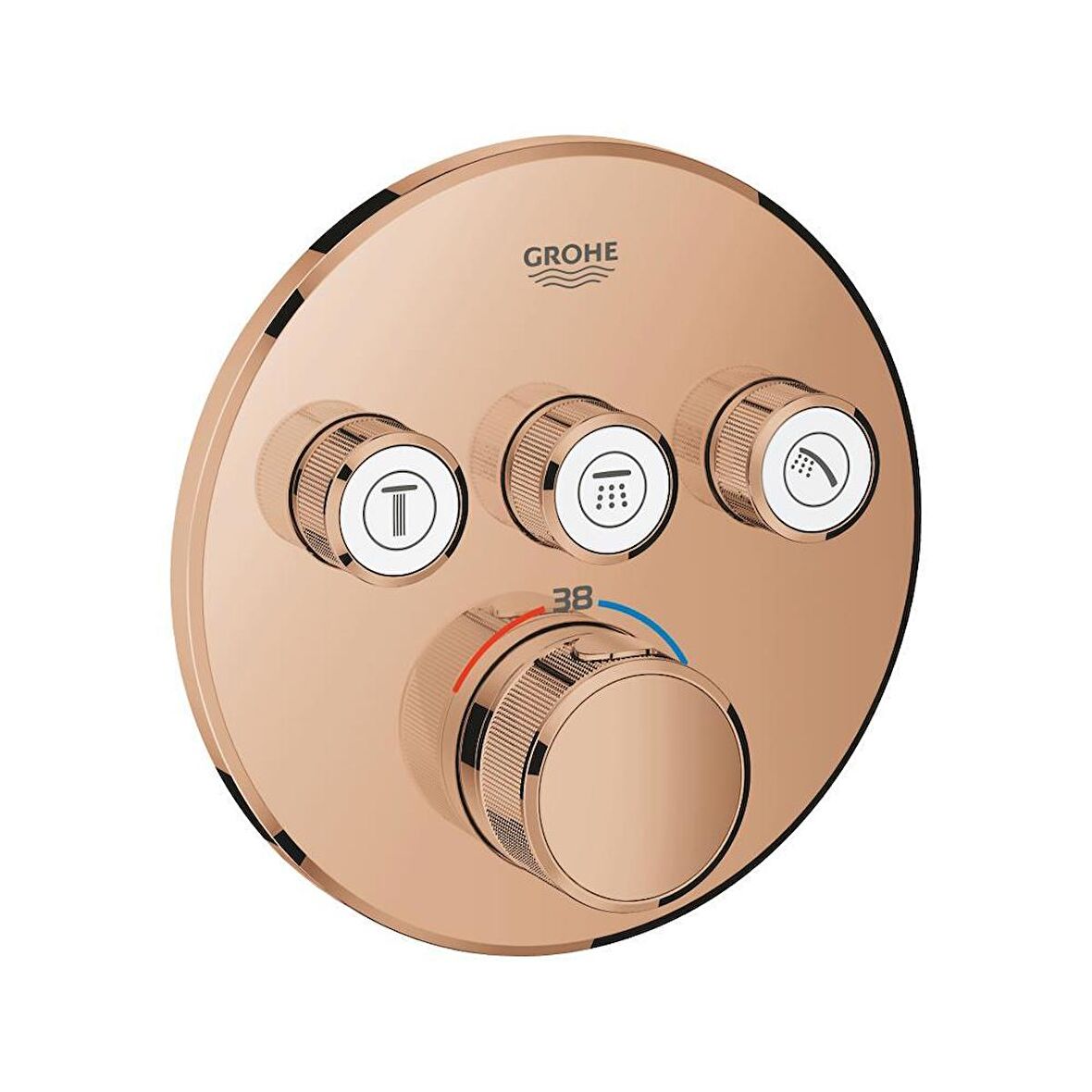 Grohe GROHTHERM SMARTCONTROL ÜÇ VALFLİ AKIŞ KONTROLLÜ, ANKASTRE TERMOSTATİK DUŞ BATARYASI - 29121DA0