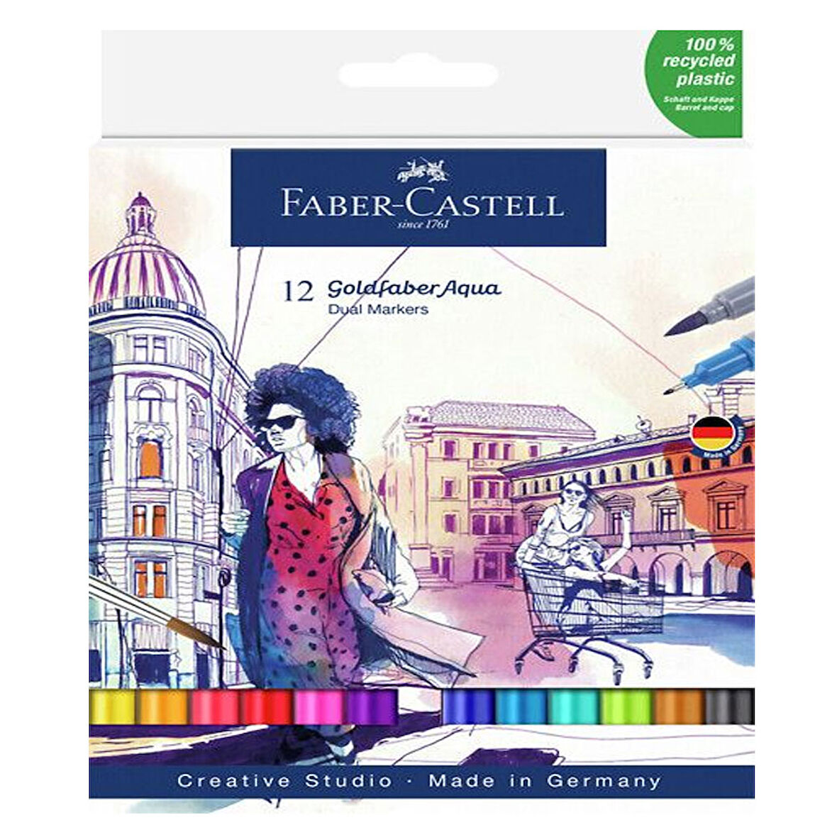 FC Goldfaber Aqua Çift Uçlu Markör 12 Renk