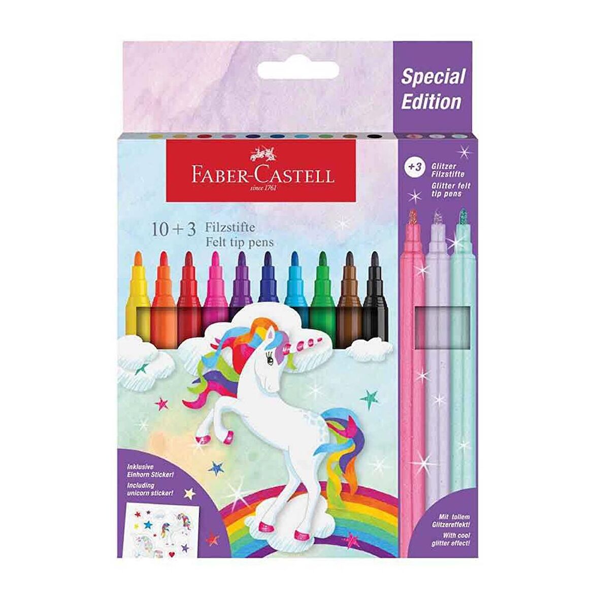 Faber Keçeli Kalem Unicorn 10+3 Renk 5062554213000