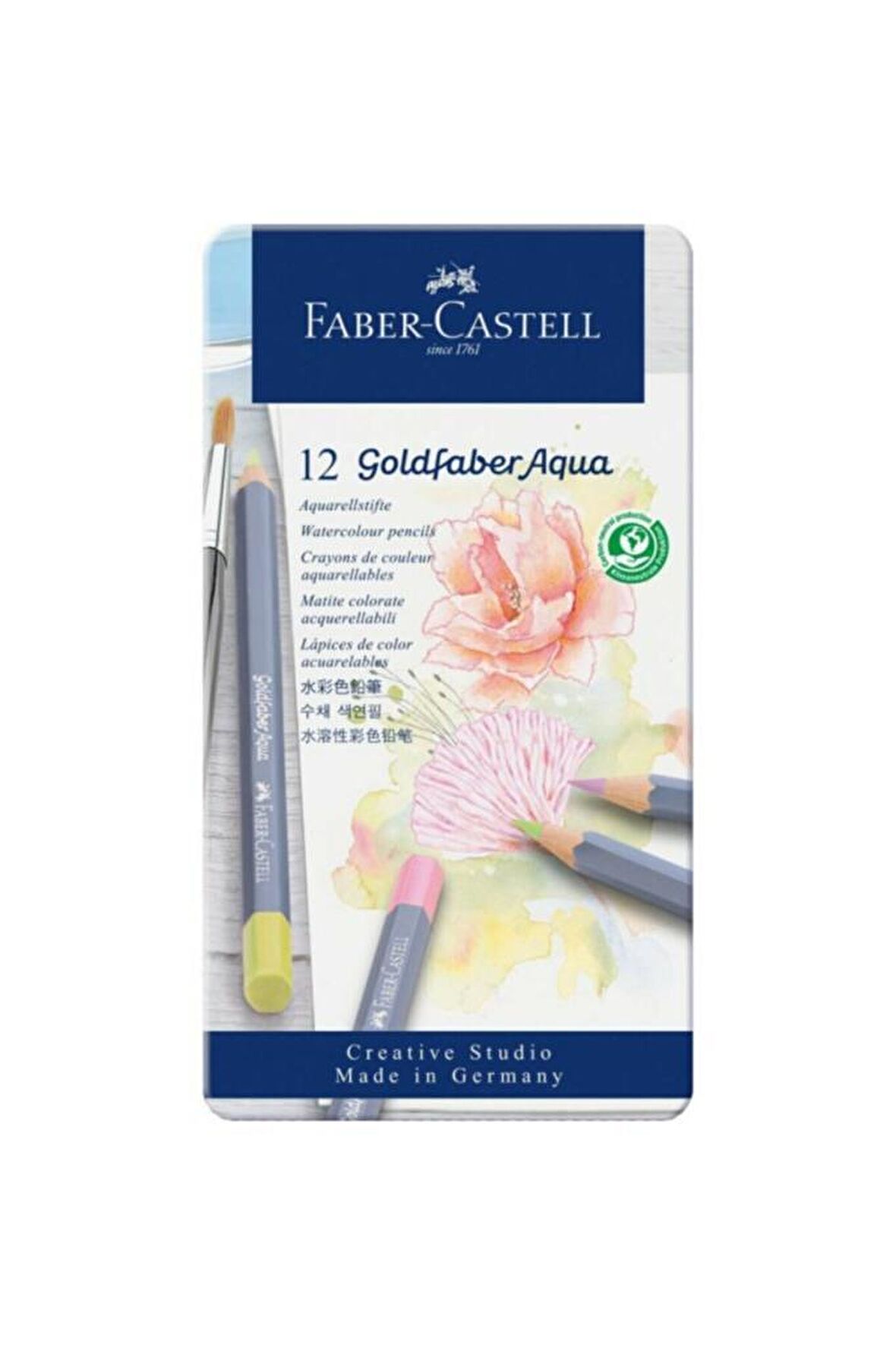 Faber-Castell Aqua Bk Goldfaber Pastel Metal Kutu 12'li