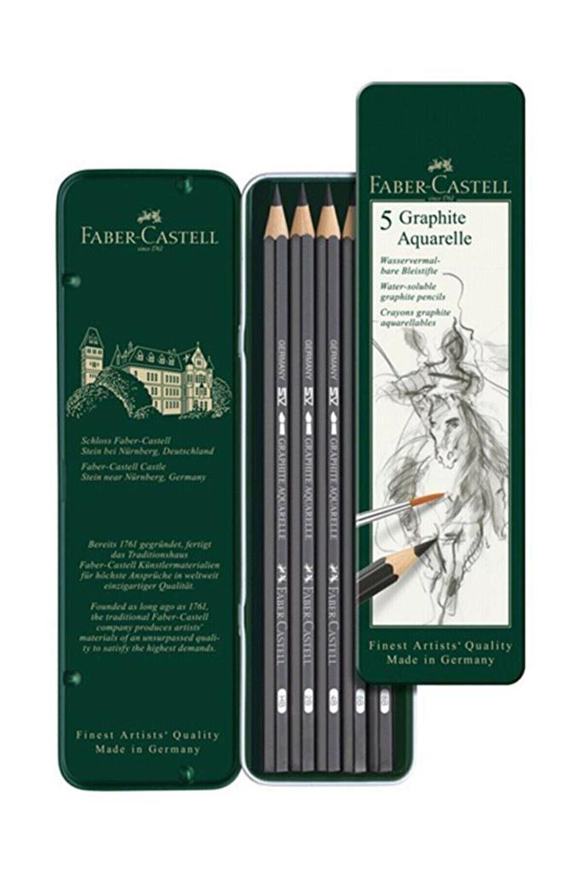 Faber-Castell Aquarell Dereceli Kalem Seti 5'Lİ Metal Kutu
