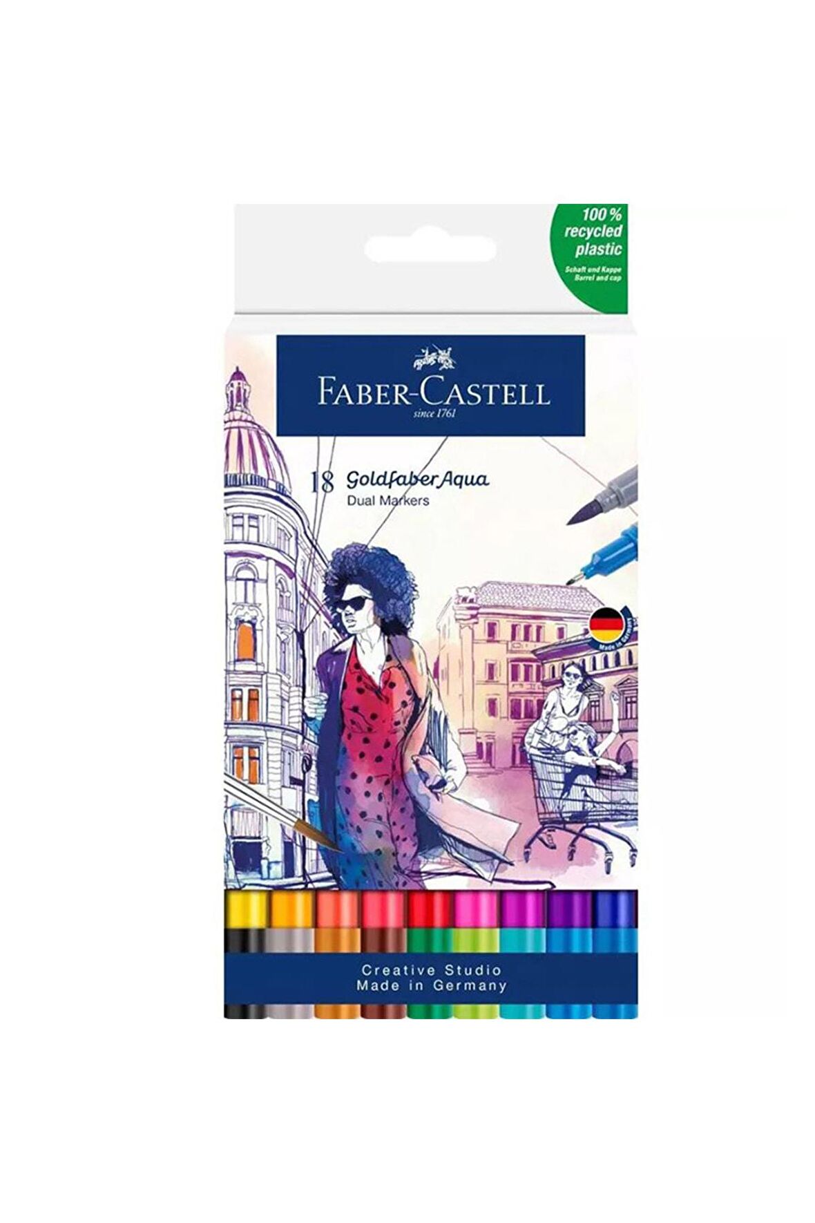 Faber Goldfaber Aqua Çift Uçlu Markör Kalem 18 Li 164618