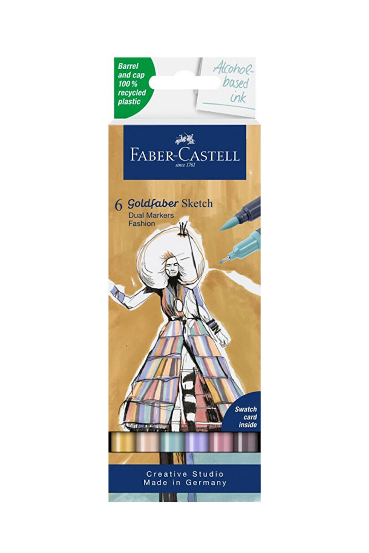 Goldfaber Sketch Marker Fashion 6'lı Set,Çift Fineliner Uçlu