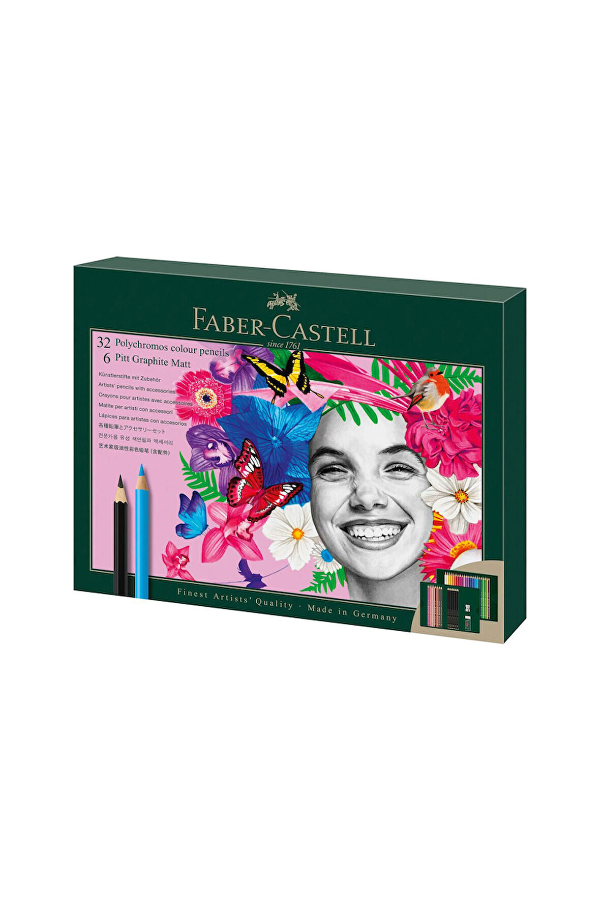 Polychromos & Pitt Graphite Matt 40'lı Hediye Seti, Parlak ve Canlı Renkler